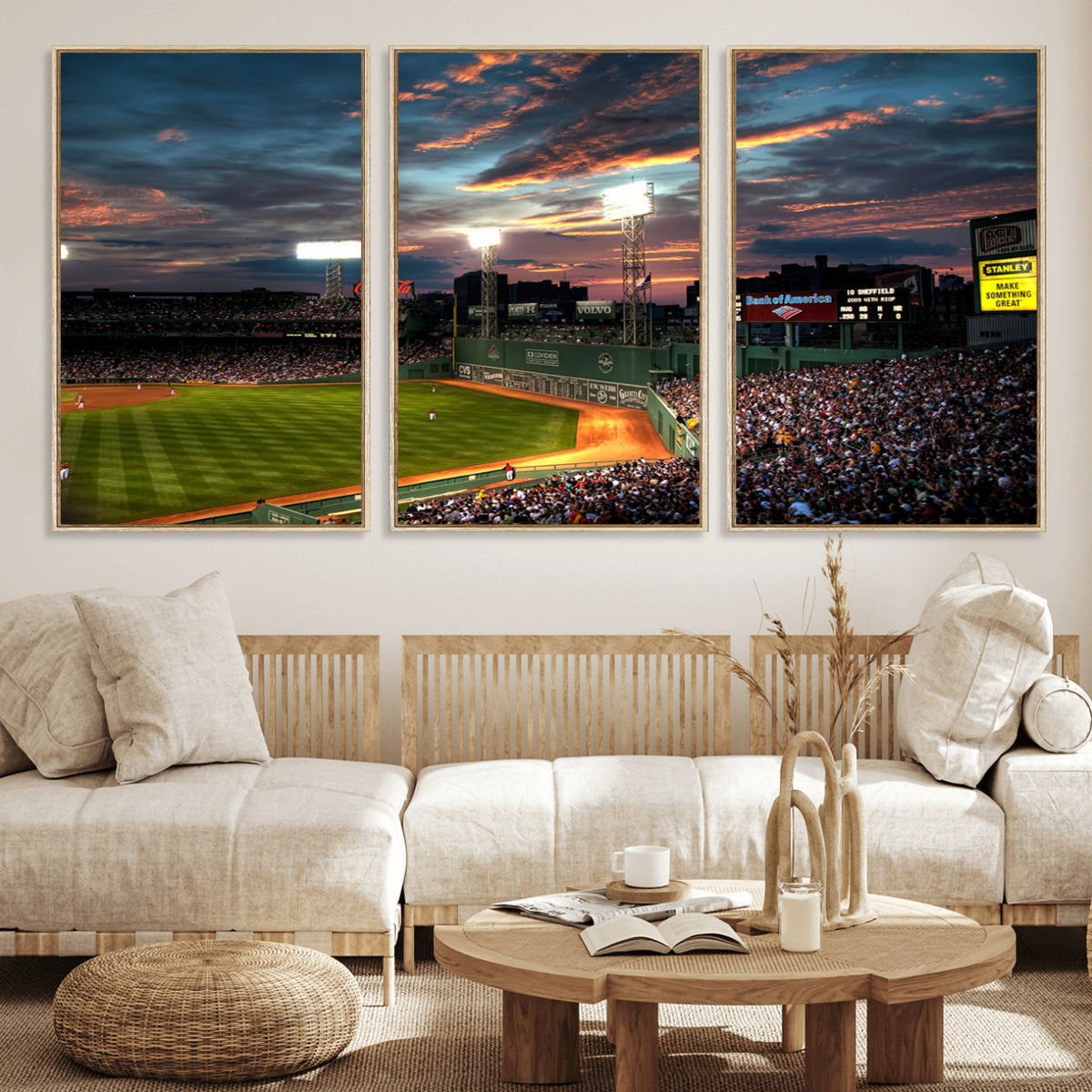 66781-MGV-CV-36X24 - Fenway Park Boston Massachusetts Stadium Wall Art Canvas Print