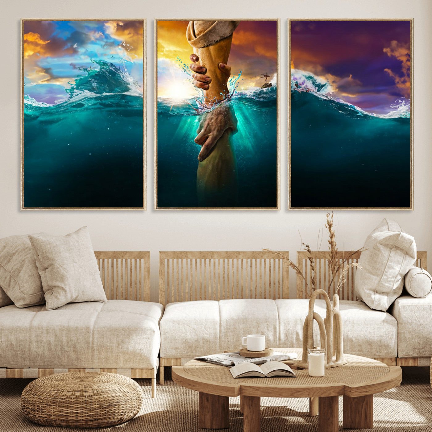 MGV-FC-60X30-3P - God Hand Wall Art Canvas Print
