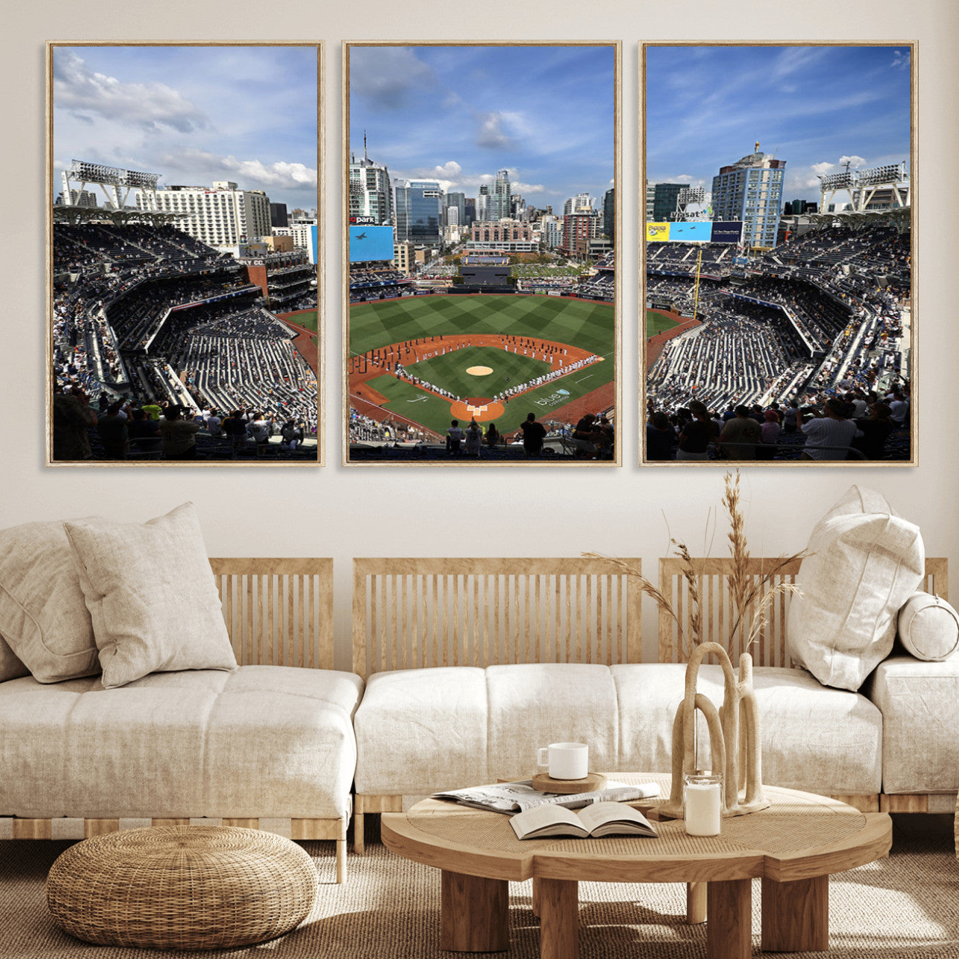 MGV-FC-60X30-3P - San Diego Padres Baseball Team Print - Petco Park Stadium Wall Art Canvas Print