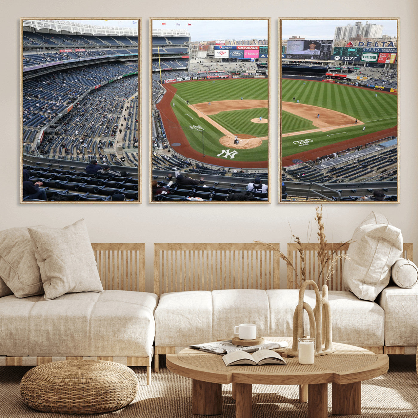 MGV-FC-60X30-3P - New York Yankees Baseball Team Print - Yankee Stadium Wall Art Canvas Print
