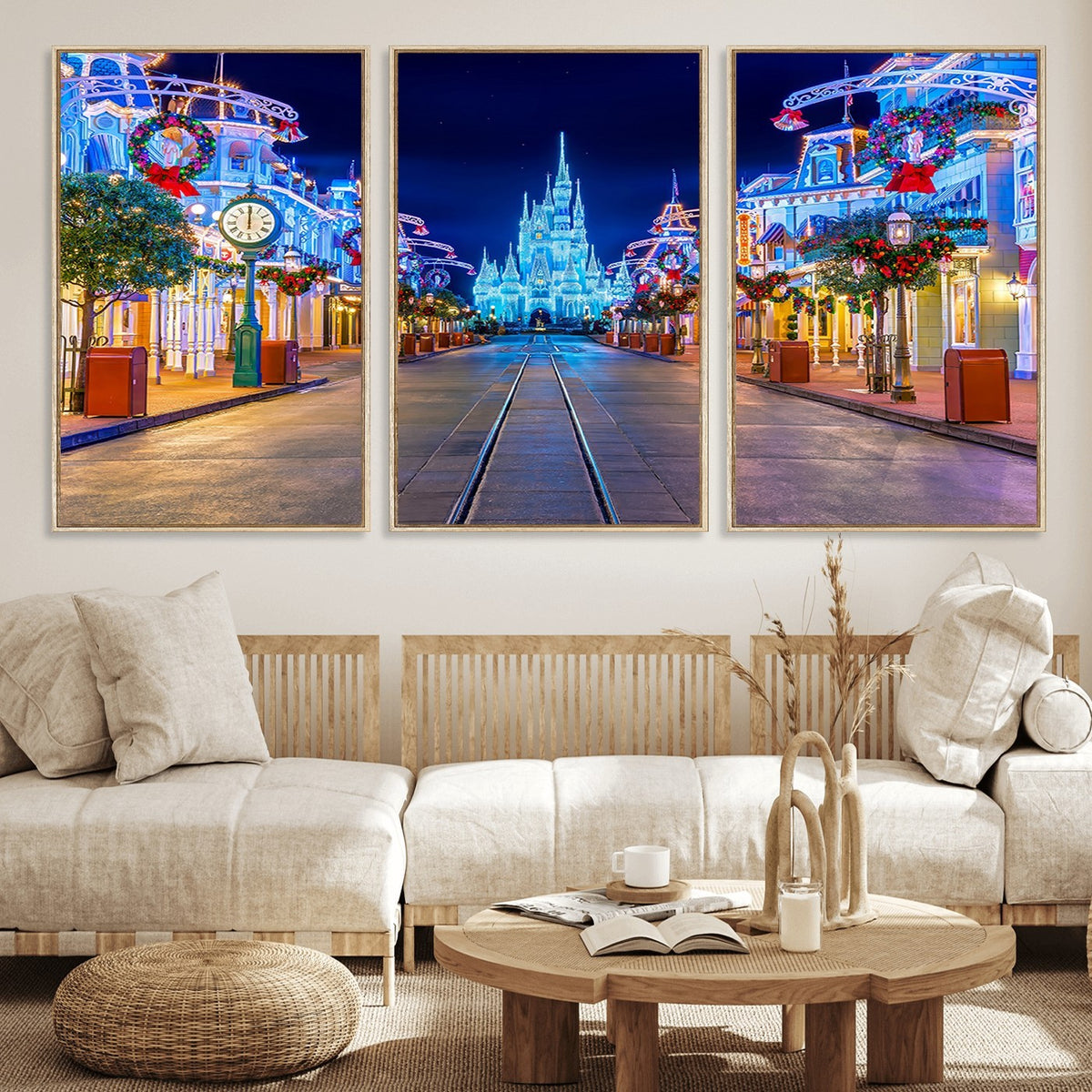 12470-MGV-CV-24X16 - Disney Wall Art | Castle Large Wall Art, Disney Magic Kingdom Print for Kids Room Decor