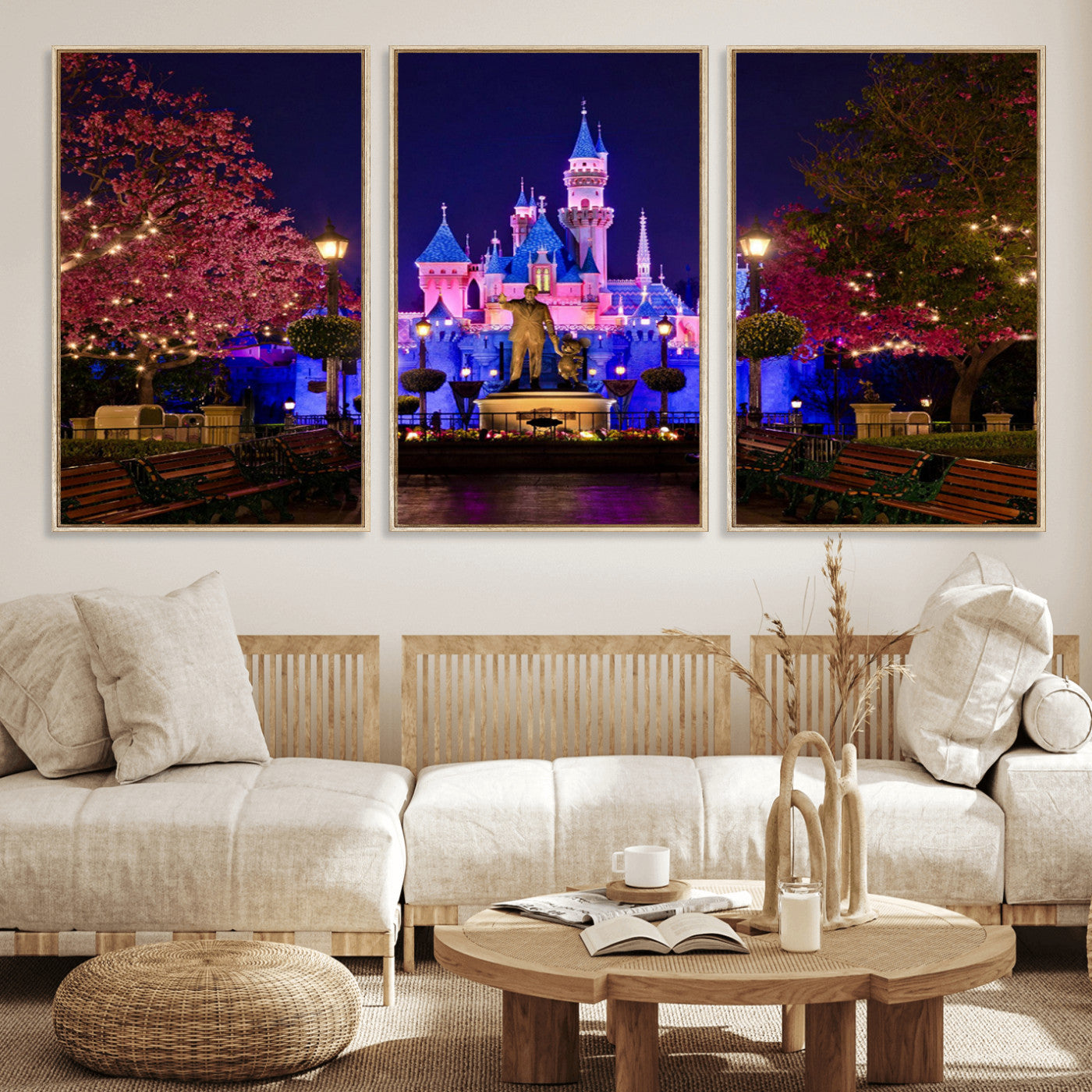 MGV-FC-60X30-3P - Castle Large Wall Art Disney Magic Kingdom Kids Room Decor - Disney World Christmas Home Decor Child