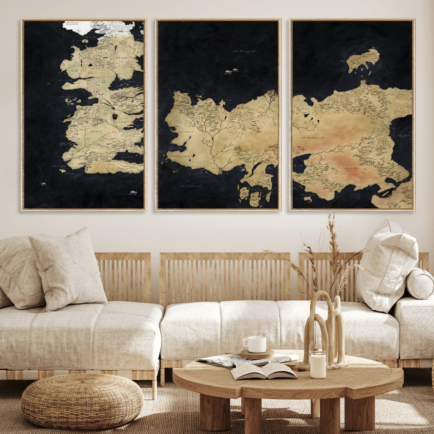 MGV-FC-60X30-3P - Push Pin World Map Canvas Print – Framed Wall Art for Couples to Track Their Travels – Anniversary