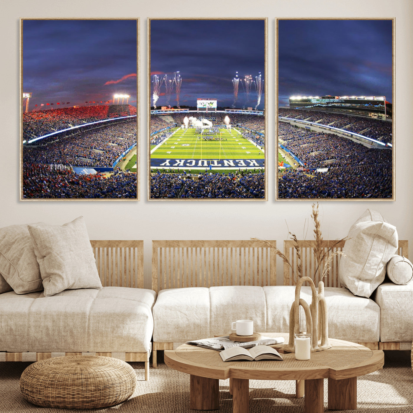 MGV-FC-60X30-3P - Kroger Field Canvas Wall Art - Kentucky Stadium Wall Art Print - Sunset Football Stadium Wall Decor