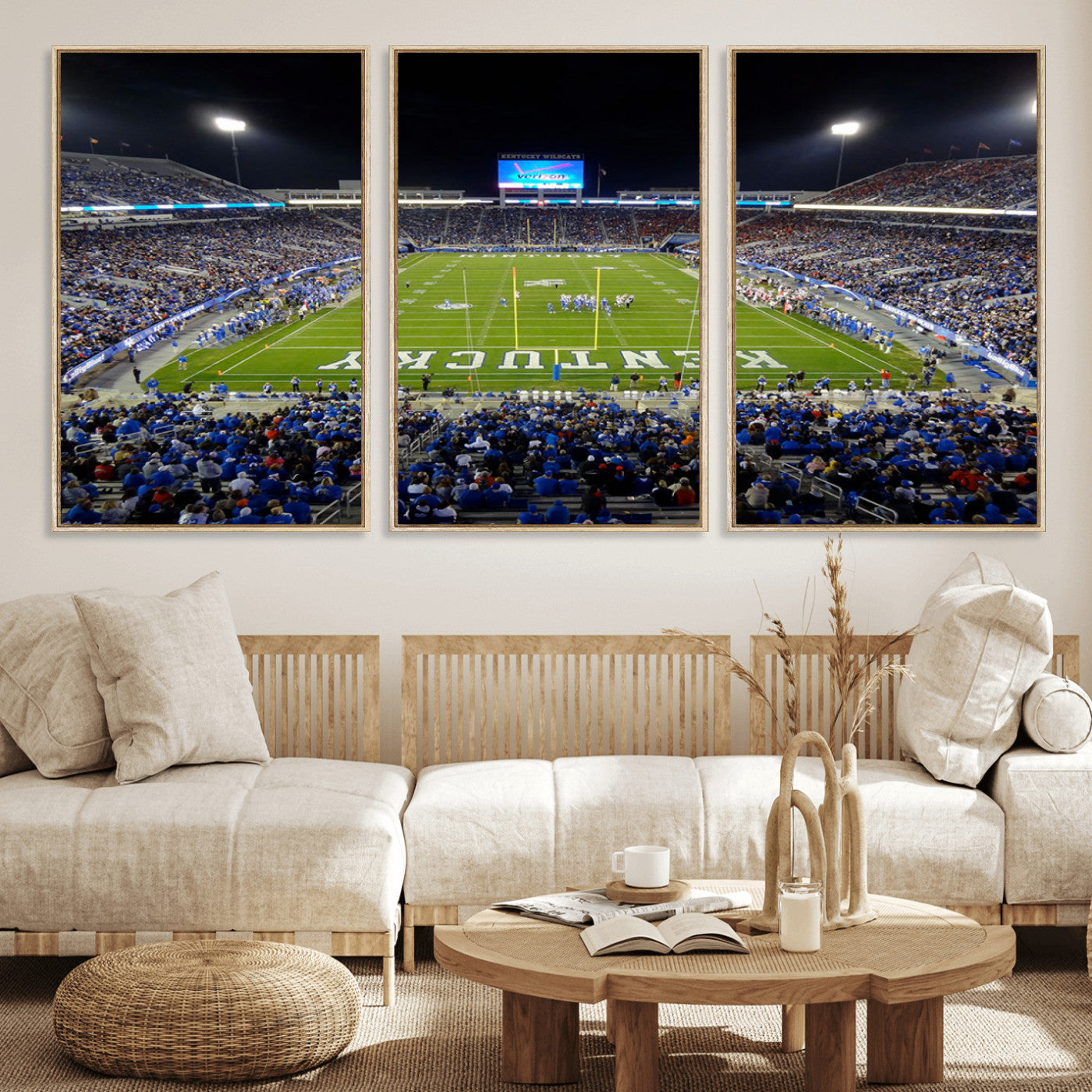 MGV-FC-60X30-3P - Kroger Field Canvas Wall Art - Kentucky Stadium Wall Art Print - Sunset Football Stadium Wall Decor