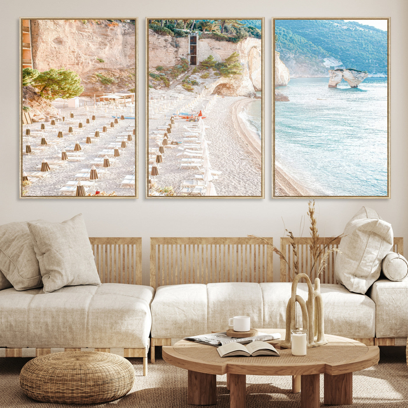 84816639-MGV-CV-36X24-Beach Wall Art Canvas Print, Framed Coastal Art Picture Print, Summer Shore Perfect Coastal Decor