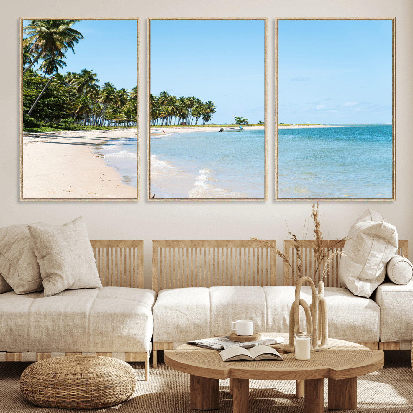 37858872-MGV-CV-36X24 - Palm Tree Paradise Coastal Wall Art – Beach Scene and Ocean Breeze Canvas Print Tranquil Tropical Shore Decor for Living Room, Bedroom or Office