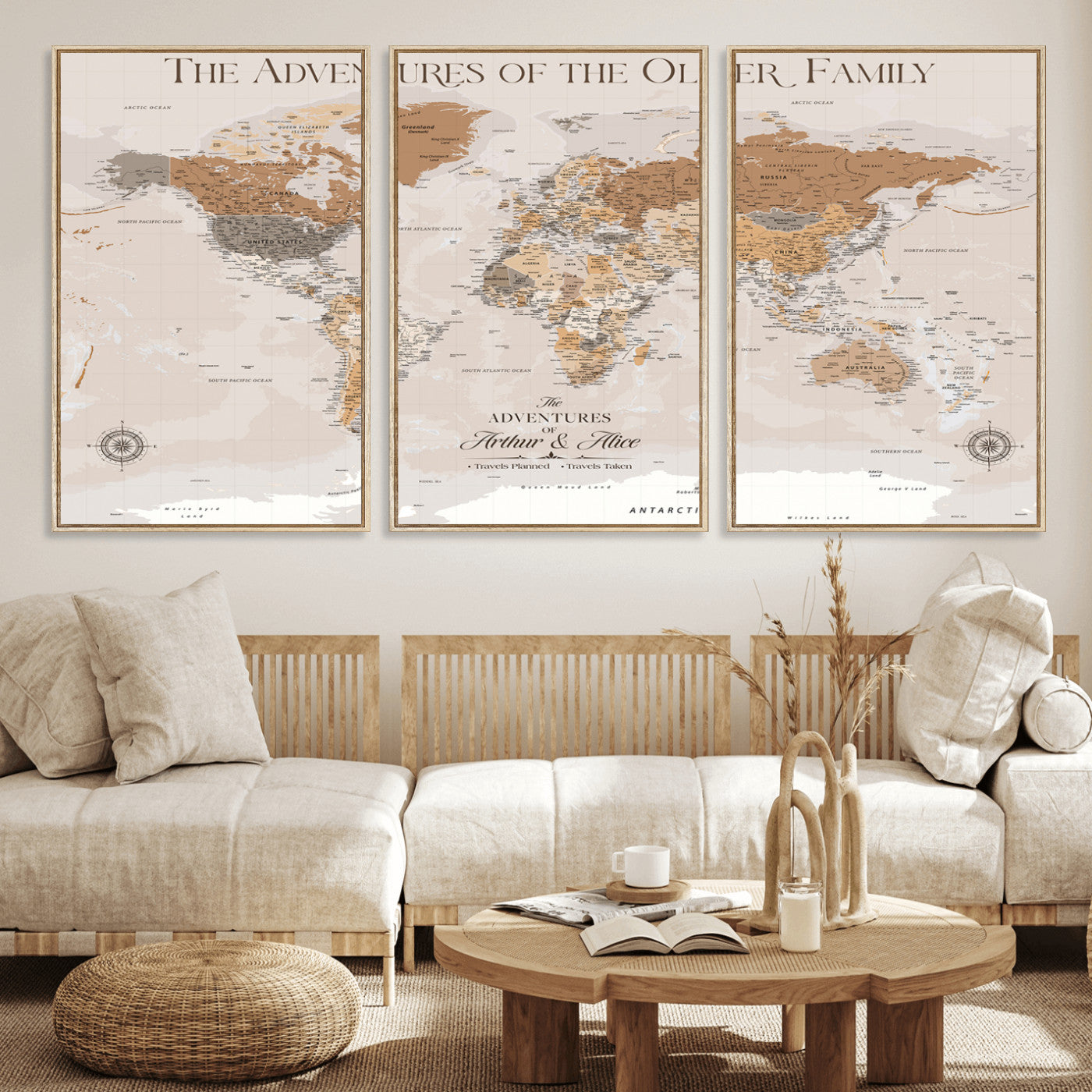 MGV-FC-60X30-3P - World Travel Map with Pins – Push Pin Maps of Where I've Been, Framed Wall Map for Travel Memories,