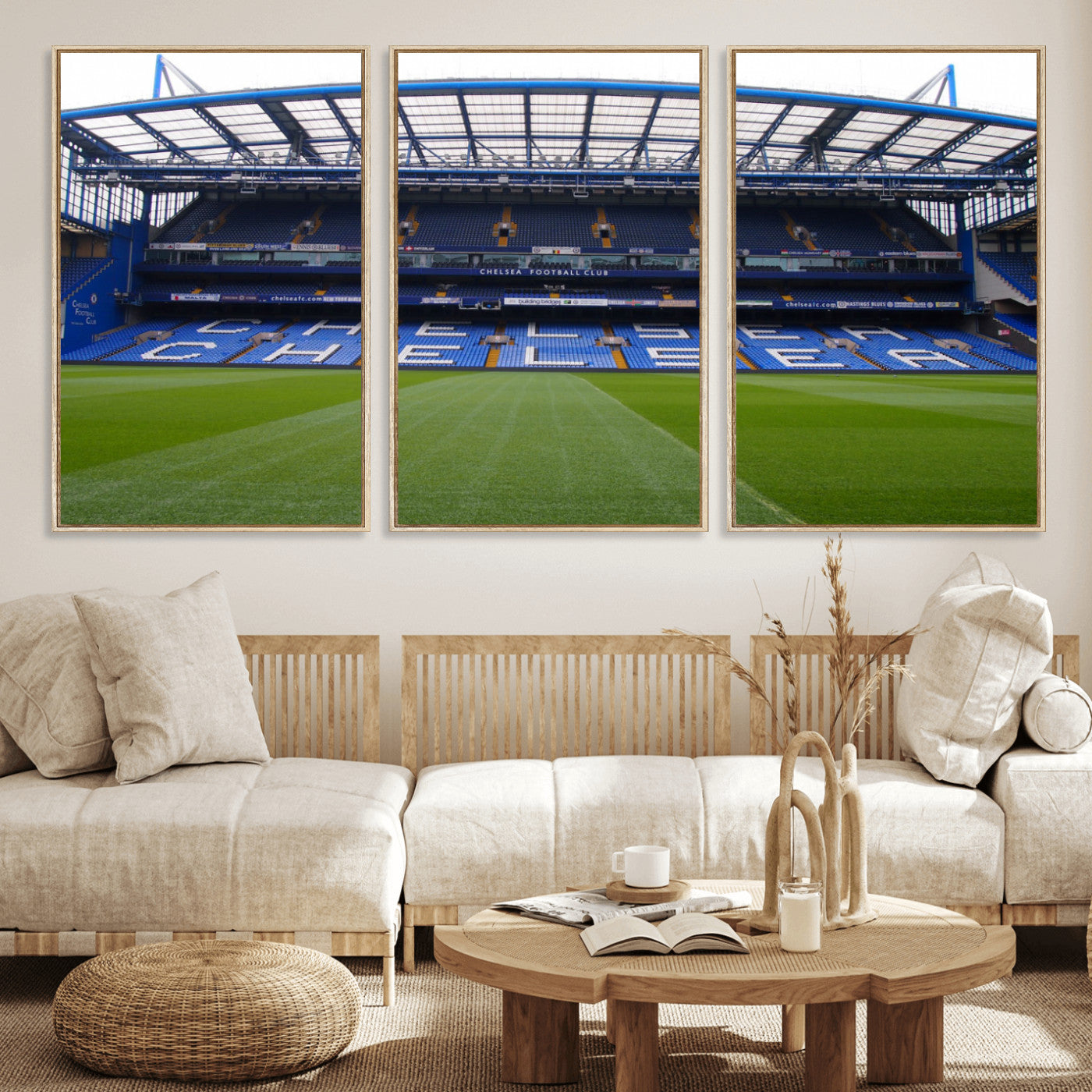 MGV-FC-60X30-3P - Stamford Bridge Chelsea Football Stadium Canvas Wall Art Print – Immersive Stadium Experience for
