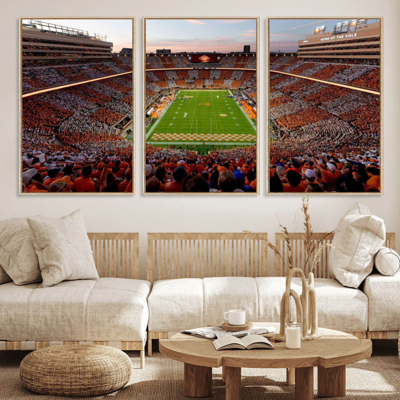 37160229-MGV-CV-36X24 - Tennessee Neyland Stadium Wall Art, Sports Arena Canvas Print, Panoramic Stadium Canvas Artwork for Home, Office