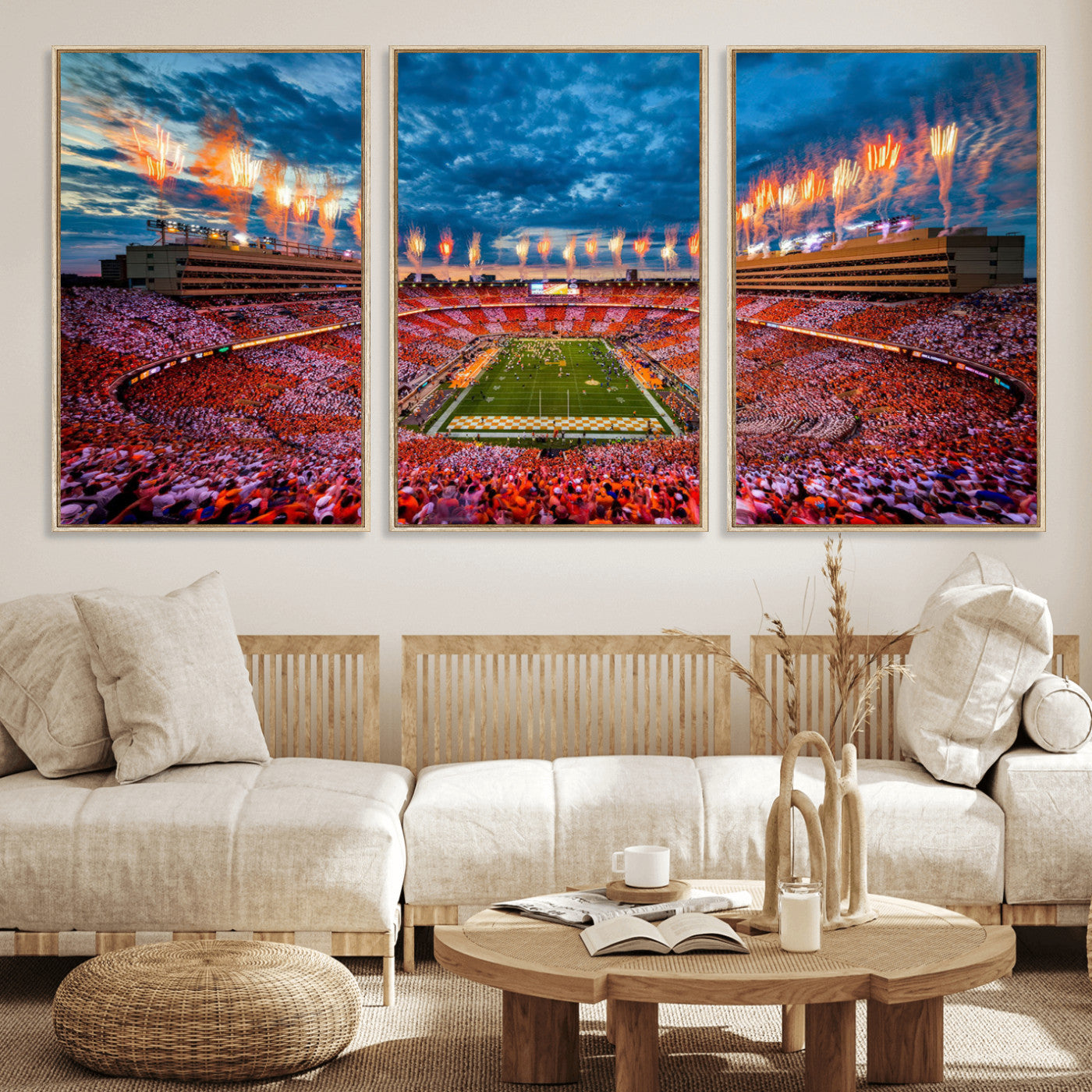 MGV-FC-60X30-3P - Tennessee Neyland Stadium Wall Art Print, Sports Arena Canvas Wall Art, Panoramic Stadium Canvas