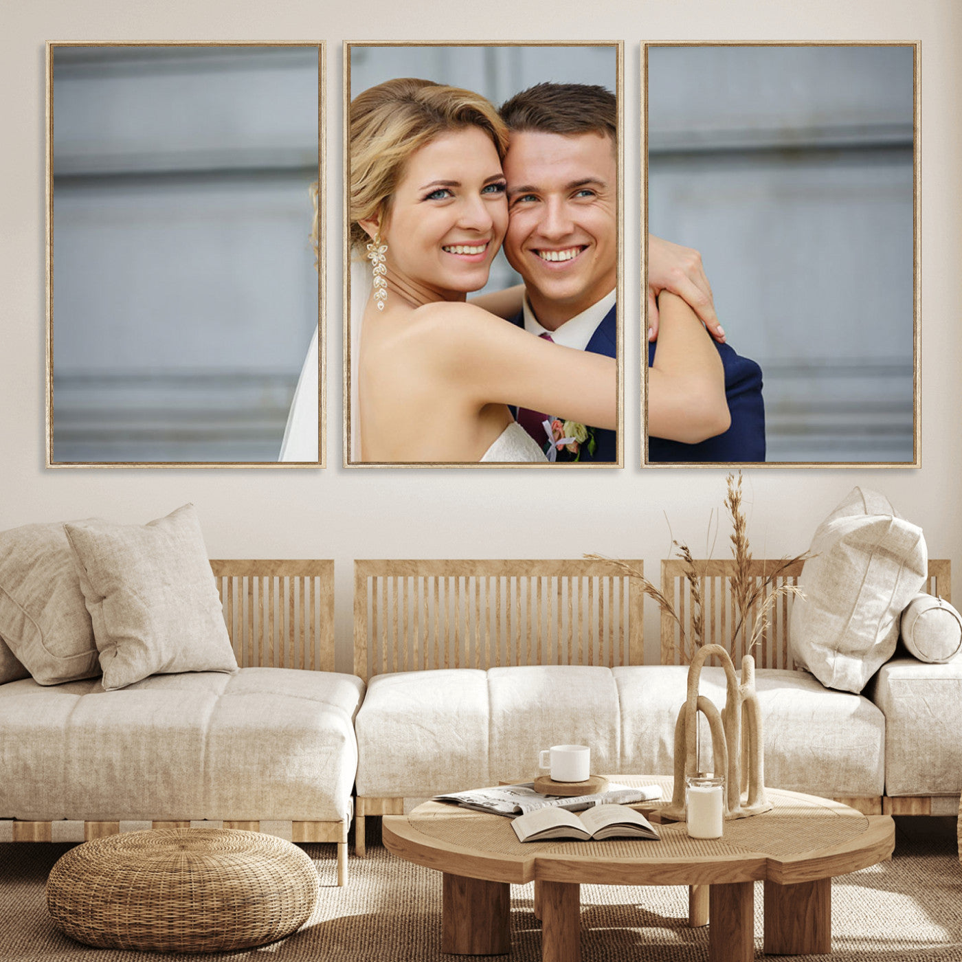 MGV-FC-60X30-3P - Create Your Own Photo Framed Canvas Print - Custom Personalized Wall Art Print for Gift