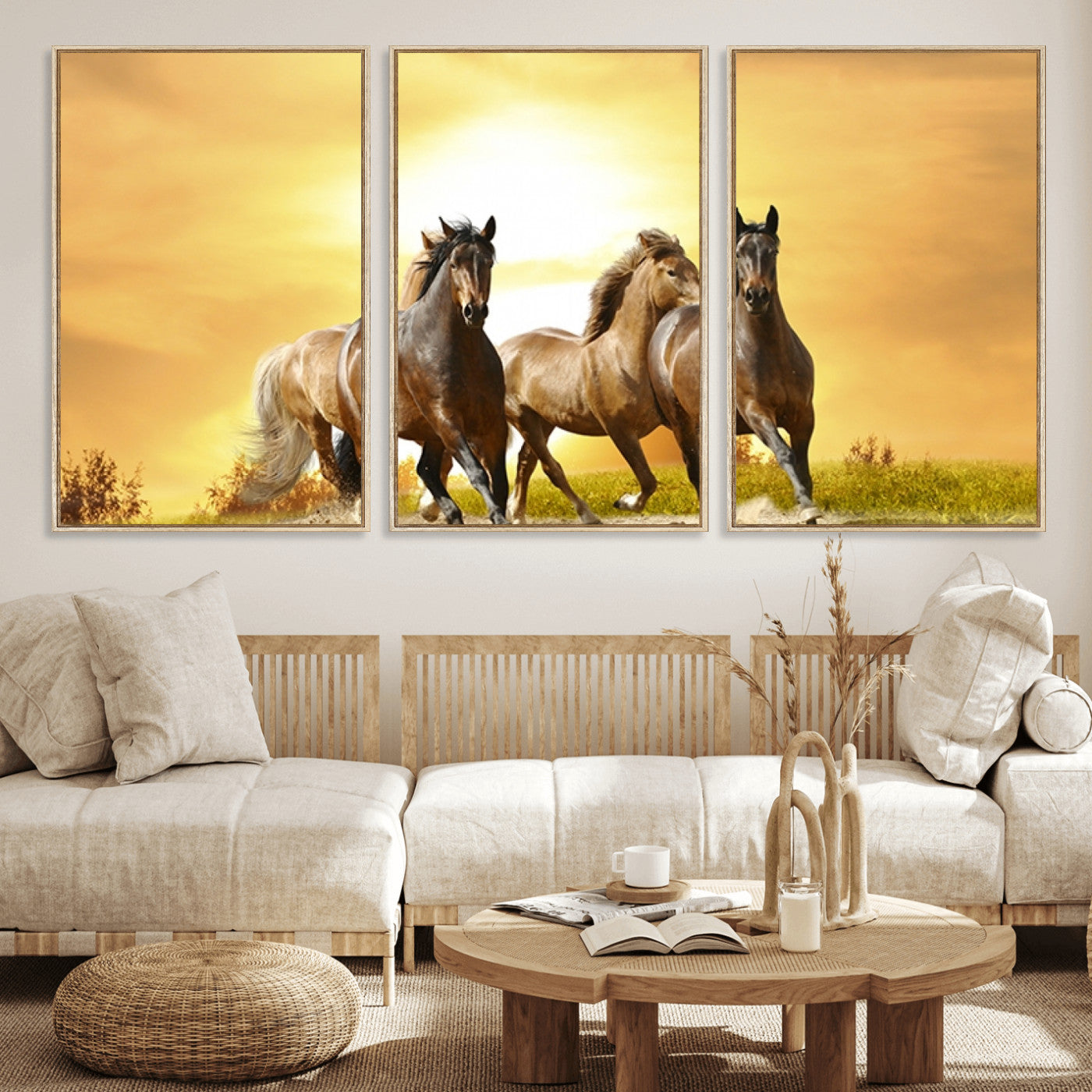 MGV-FC-60X30-3P - Wild Horses Wall Art Canvas Print