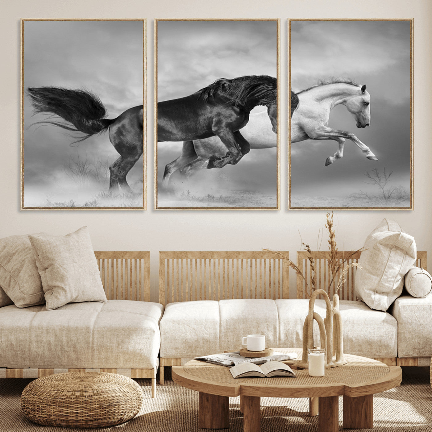 MGV-FC-60X30-3P - Wild Horses Wall Art Canvas Print