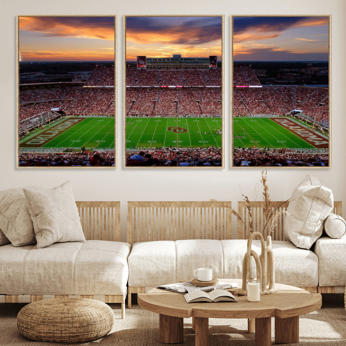 51457497-MGV-CV-36X24 - Oklahoma Sooners Stadium Wall Art Canvas Print, College Football Decor