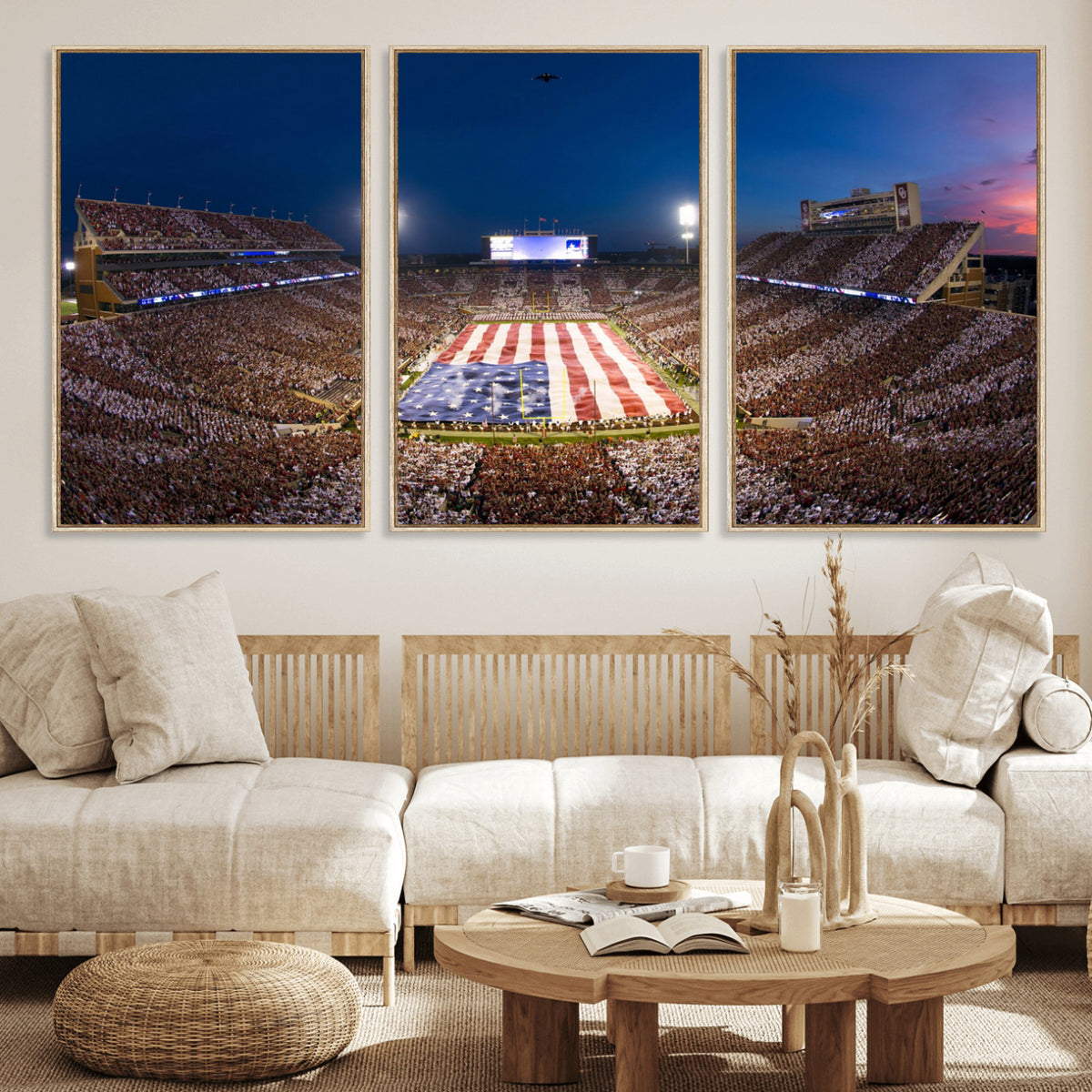12979182-MGV-CV-36X24 - Oklahoma Sooners Memorial Stadium Wall Art Canvas Print