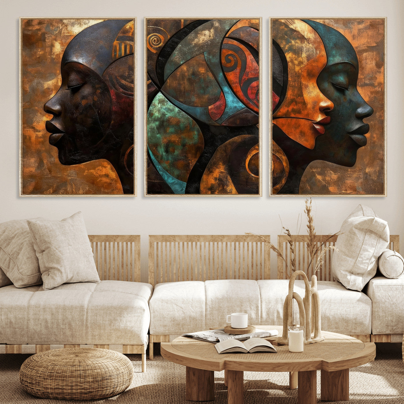 81517886-MGV-CV-36X24 - Abstract Afro American Women Wall Art Canvas Print