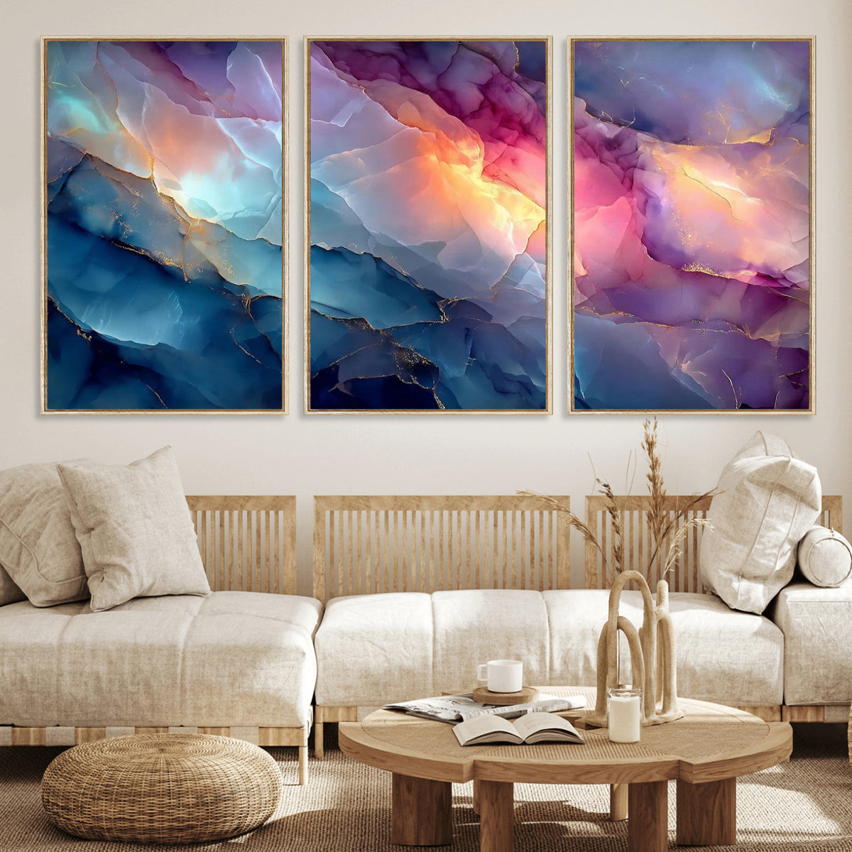 28163849-MGV-CV-36X24 - Colorful Abstract Canvas Wall Art Print, Vibrant Popup Color Art Print