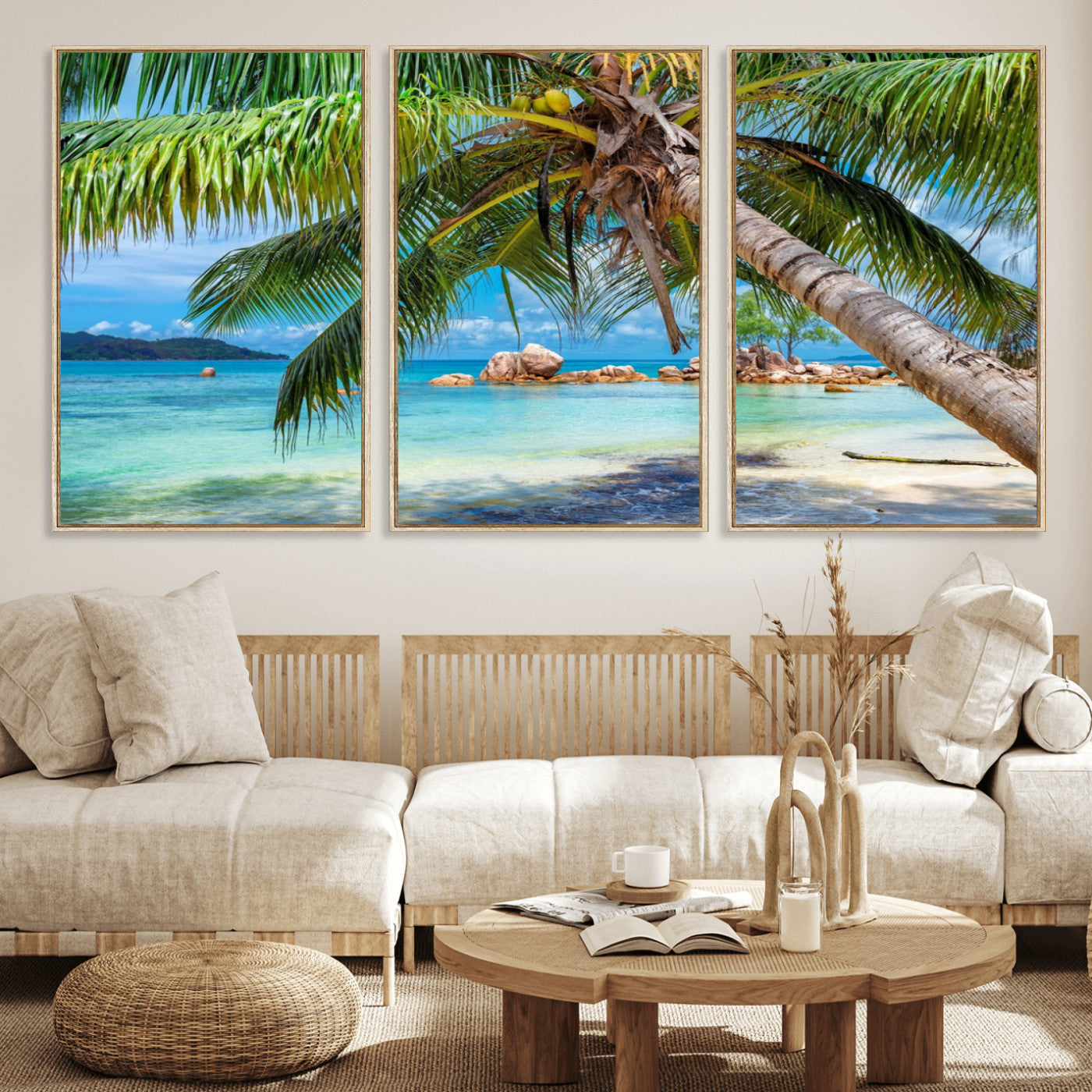 86824715-MGV-CV-36X24 - Seychelles Beach Canvas Wall Art - Anse Volbert Praslin Island Print