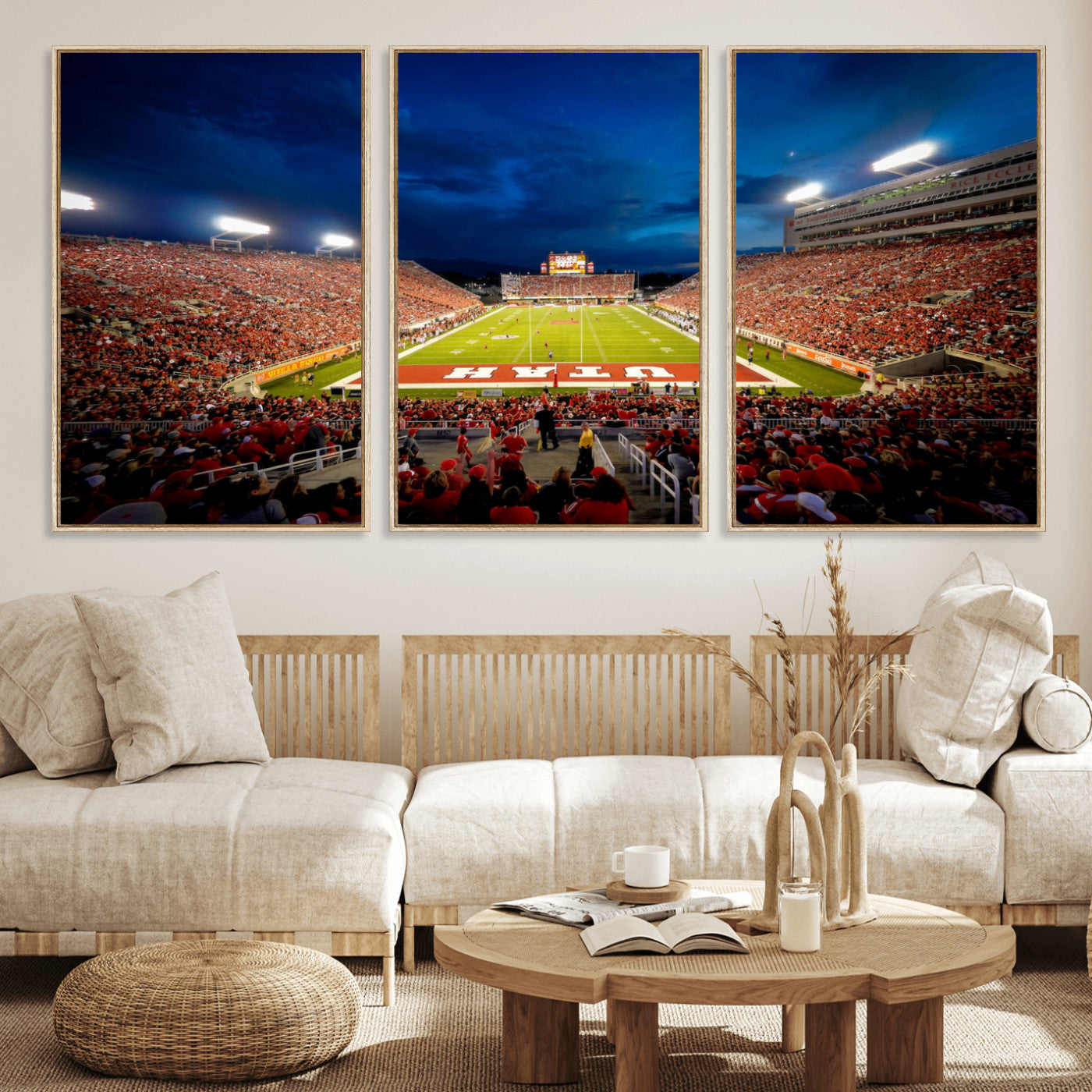 74019251-MGV-CV-36X24 - Rice-Eccles Stadium Wall Art Canvas Print - Utah Salt Lake City Stadium Print