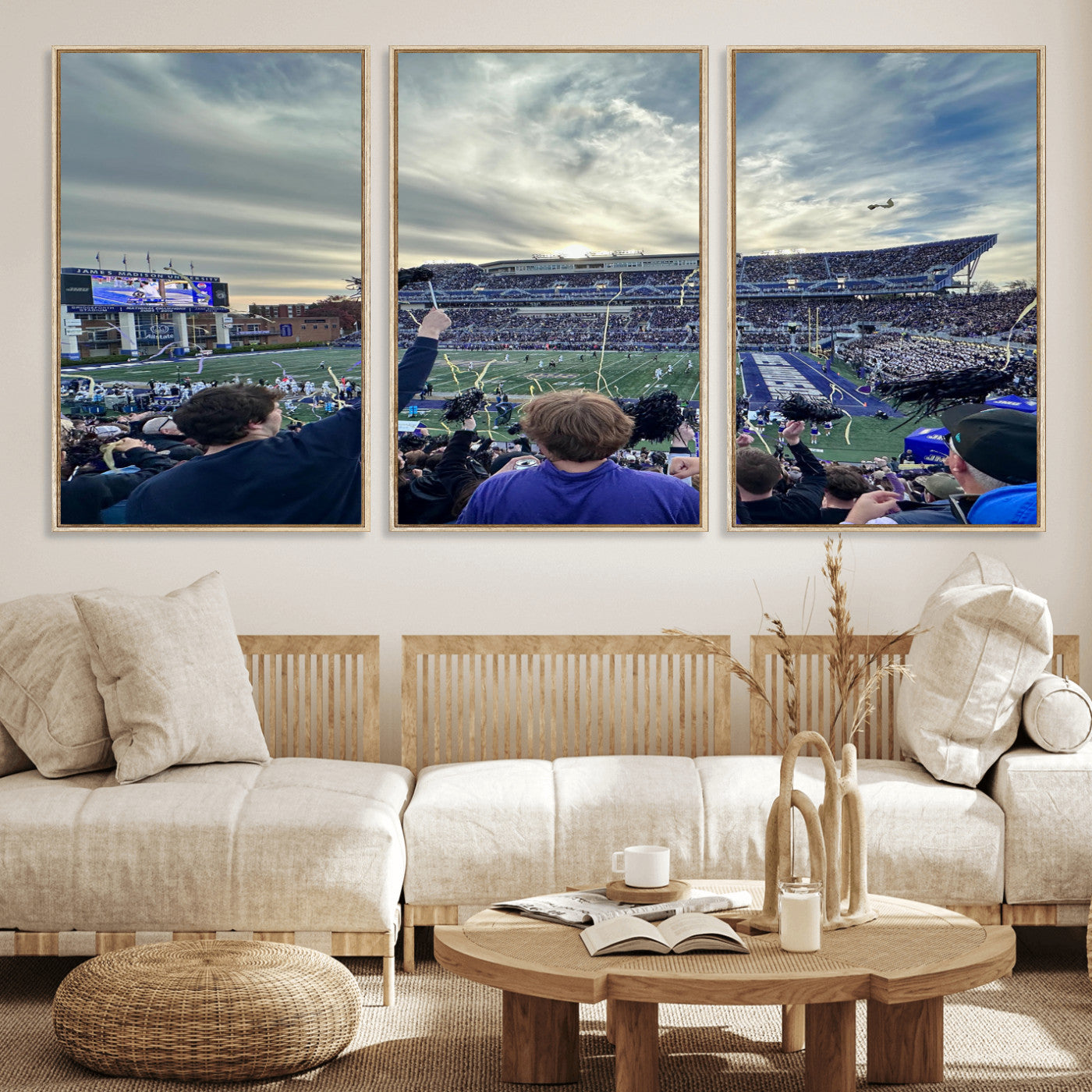400867JMU-MGV-CV-36X24 - JMU Stadium Wall Art Canvas Print for Game Room Decor - James Madison University Stadium