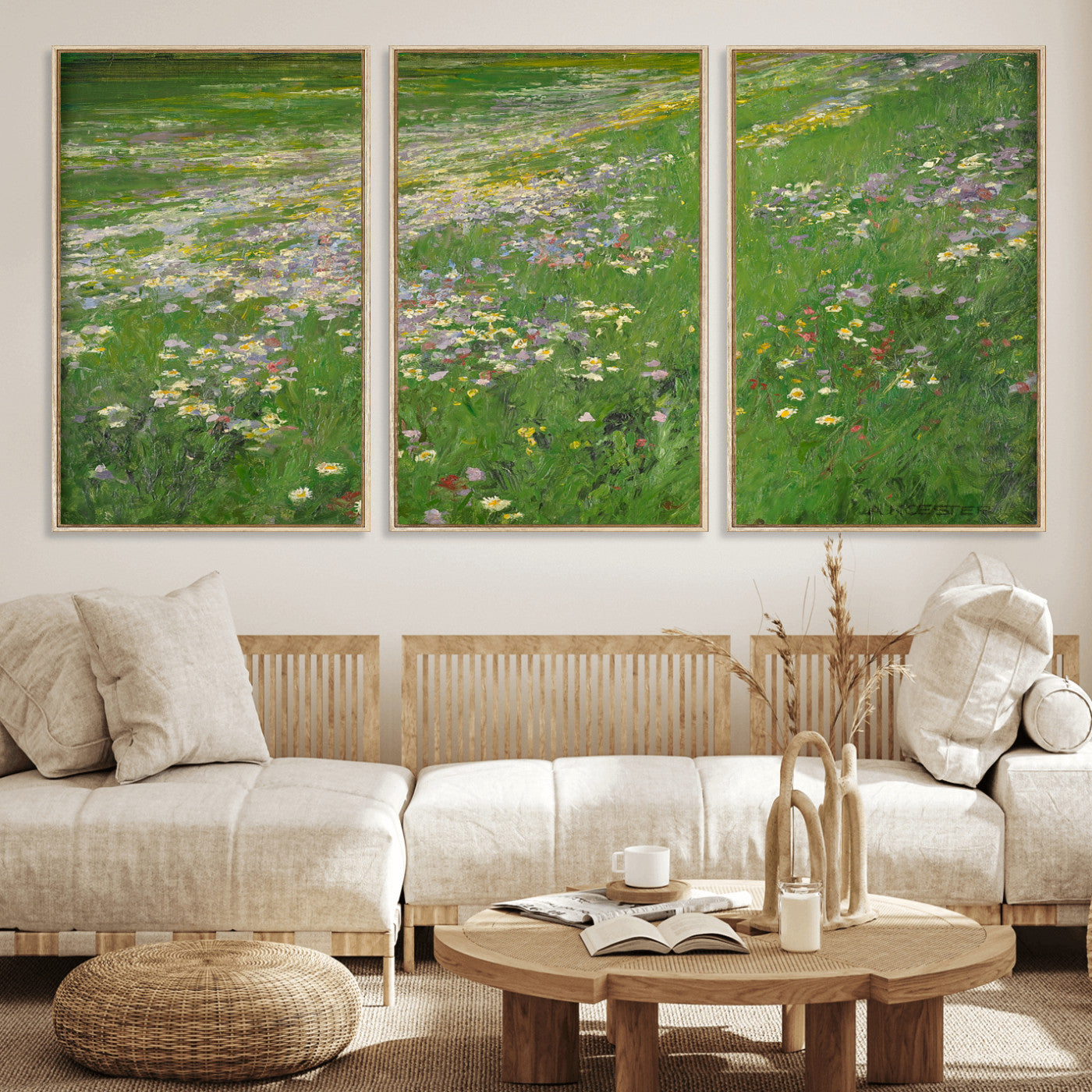 63535040-MGV-CV-36X24 - Alexander Koester Flower Meadow Canvas Wall Art, Vintage Landscape Print
