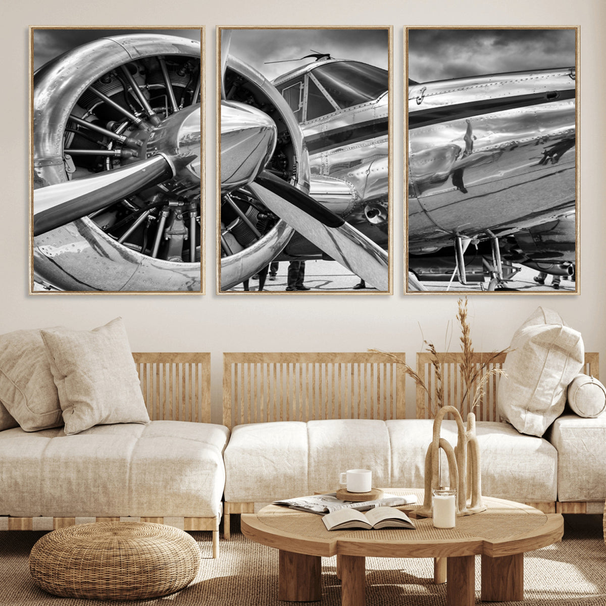 40672-MGV-CV-36X24 - Vintage Antique Airplane Wall Art Canvas Print