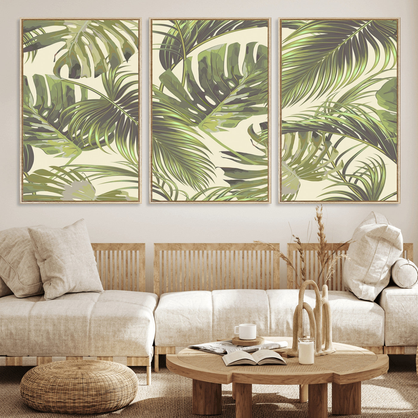 MGV-FC-60X30-3P - Palm Leaves Canvas Print