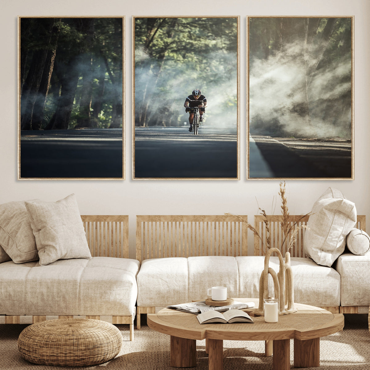 60298-MGV-CV-36X24 - Cycling Road Bike in the Morning, Cycling Road Bike Canvas Print