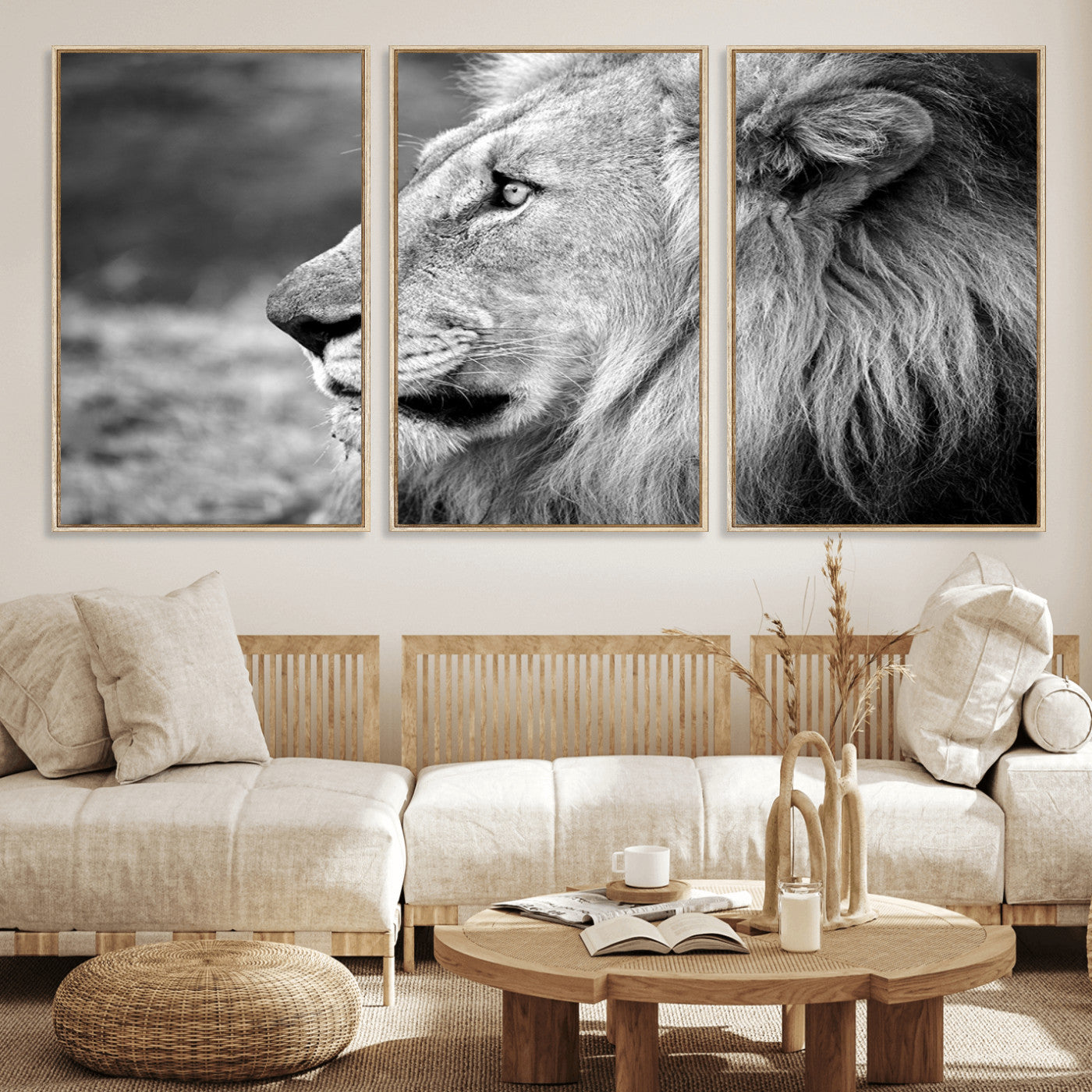 MGV-FC-60X30-3P - African Lion Wall Art Canvas Print