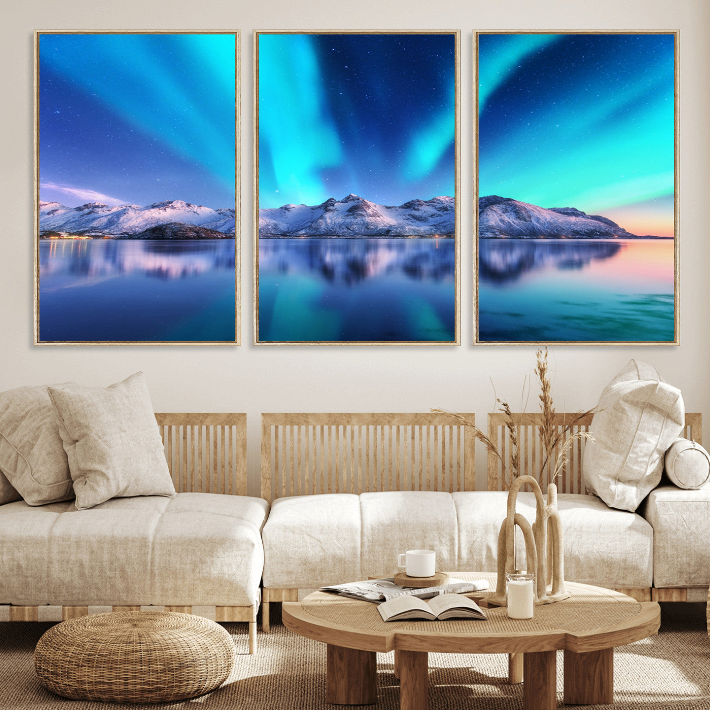 49902-MGV-CV-36X24-Northern Lights above Mountain Wall Art, Northern Lights Wall Art Canvas Print