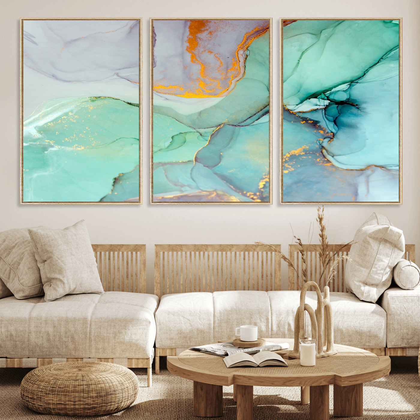 36934-MGV-CV-36X24-Colorful Marble Fluid Effect Canvas Wall Art Print