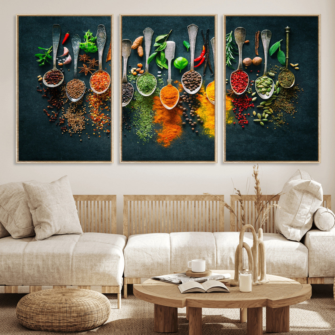 MGV-FC-60X30-3P - Herbs and Spices Kitchen Wall Art Canvas Print