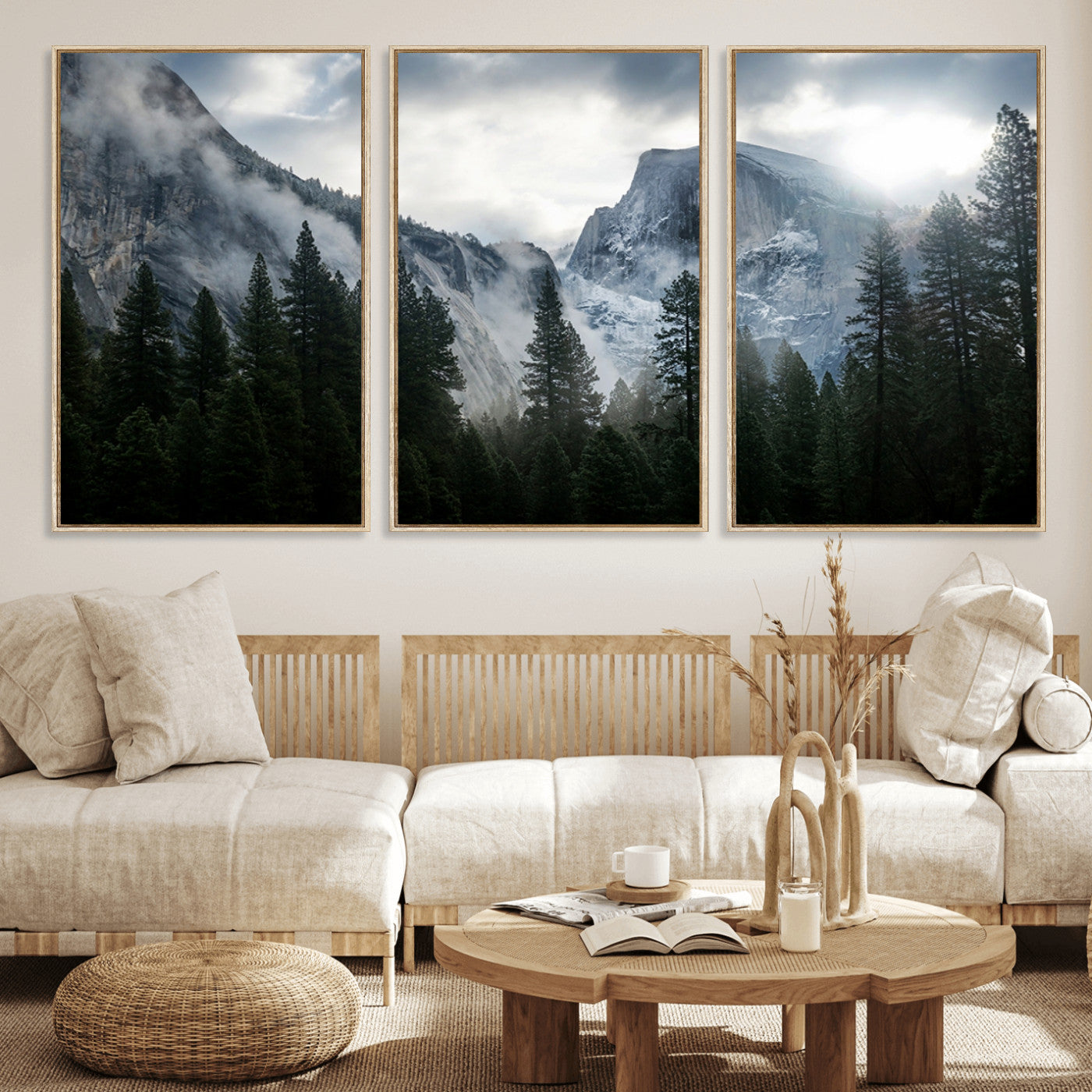 98725-MGV-CV-36X24-Wall Art Foggy Forest Landscape Canvas Print