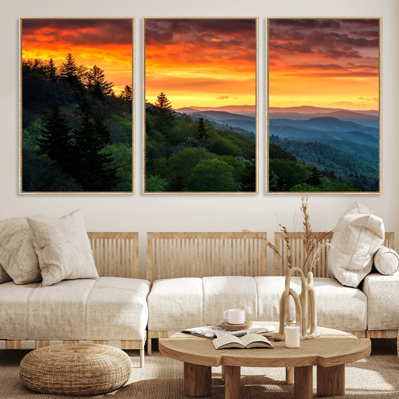 28501-MGV-CV-36X24-Forest Landscape Wall Art Sunset Canvas, Forest Sunset Canvas Print