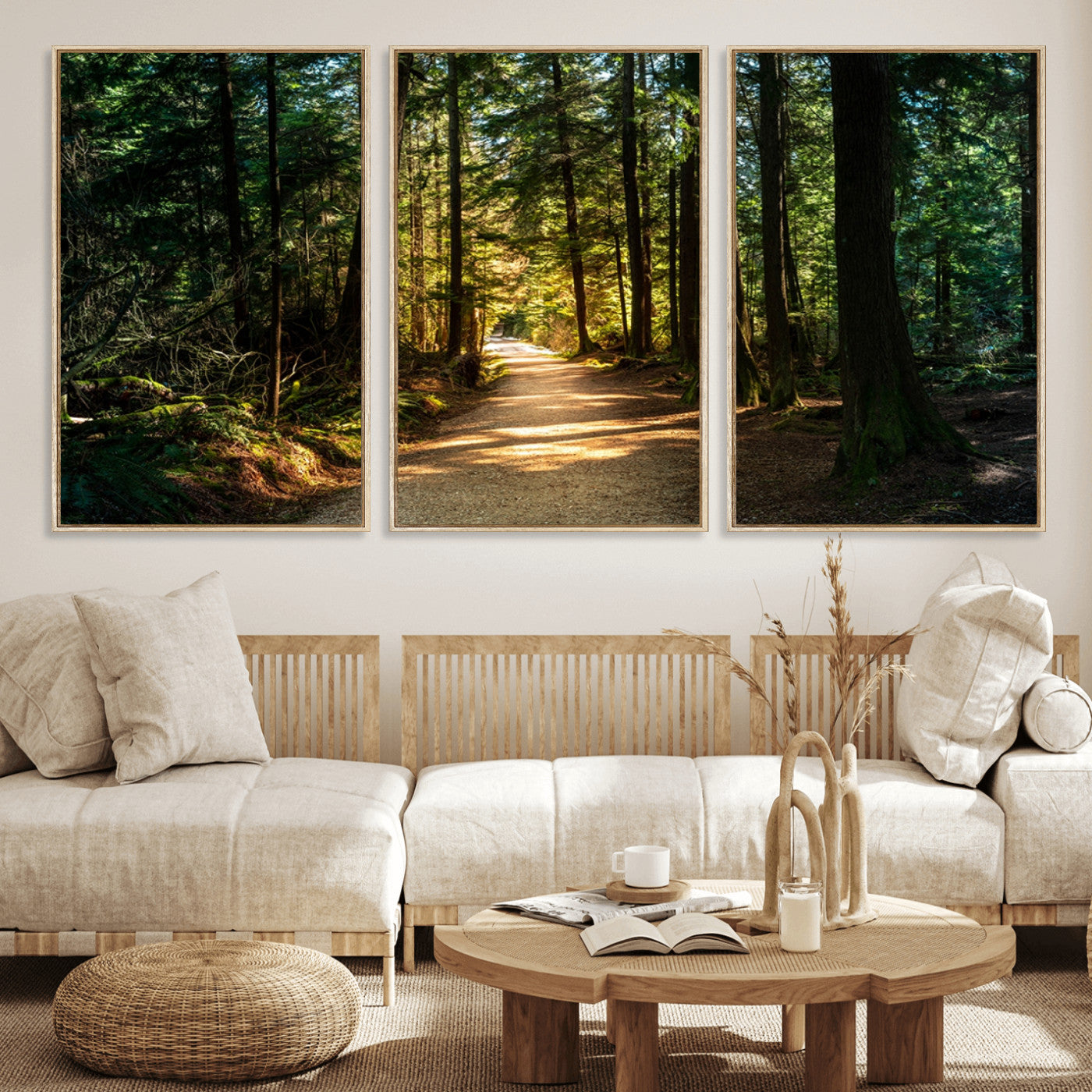 MGV-FC-60X30-3P - Natural Landscape Wall Art Relaxing Forest Canvas Print