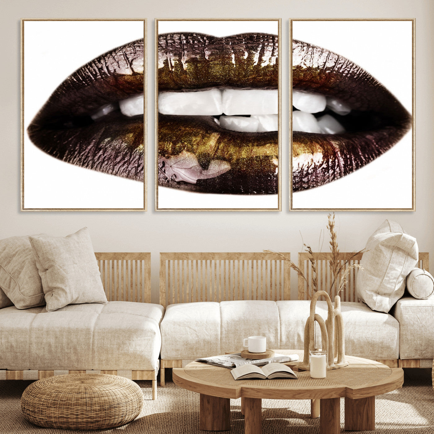 67580-MGV-CV-36X24-Close Up Lips Wall Art Canvas Print