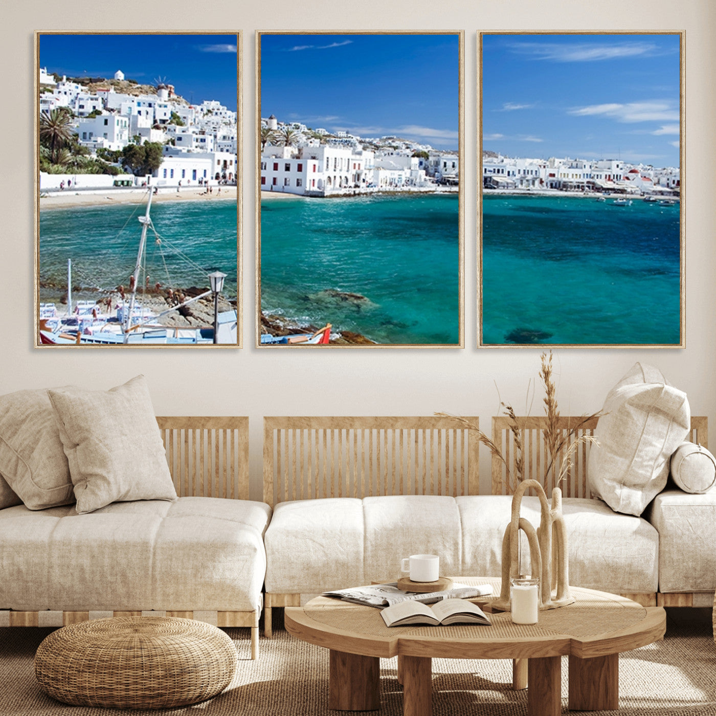 MGV-FC-60X30-3P - Santorini Wall Art Canvas Print