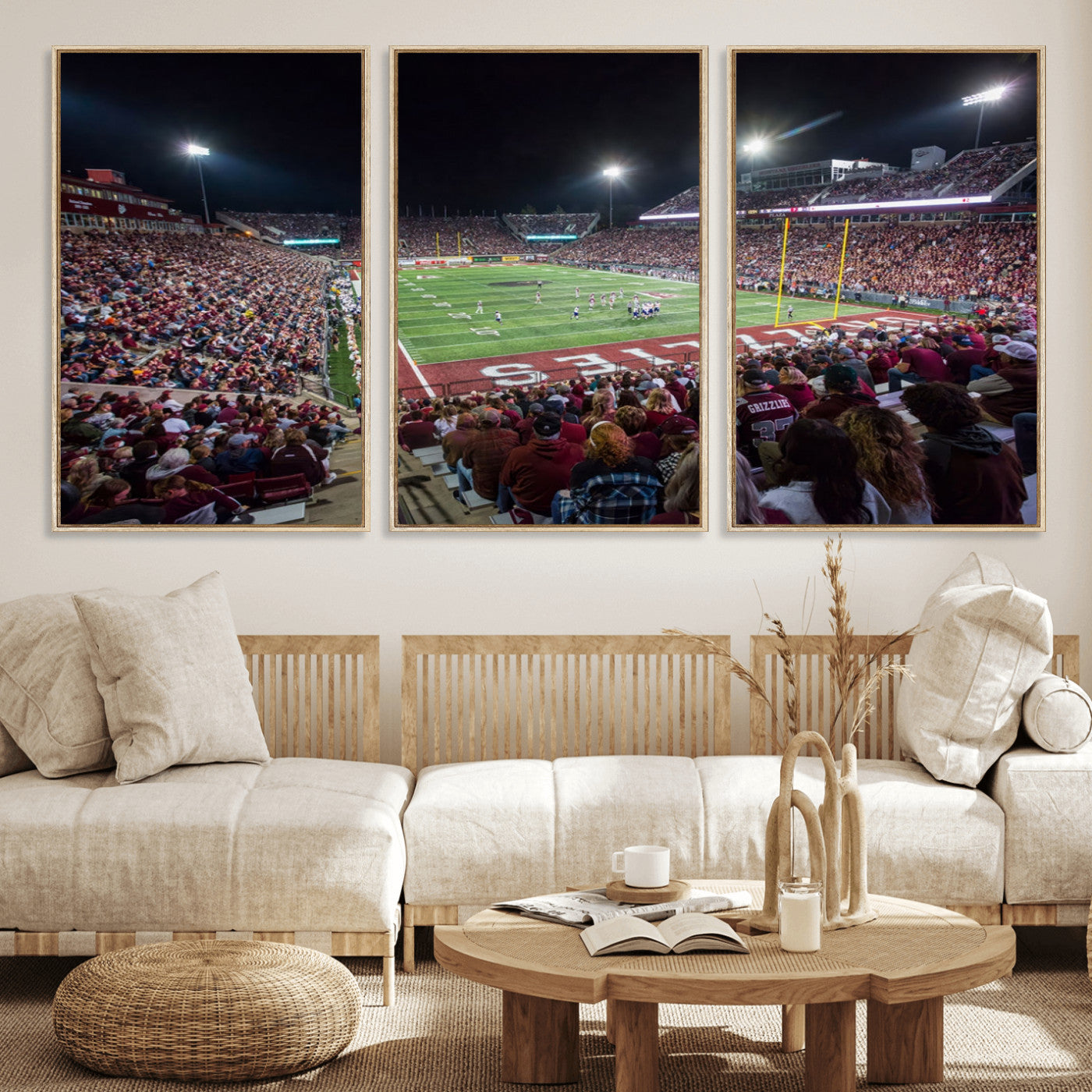 56191-MGV-CV-36X24-American Football Wall Art Canvas Print, Stadium Sport Wall Art Print