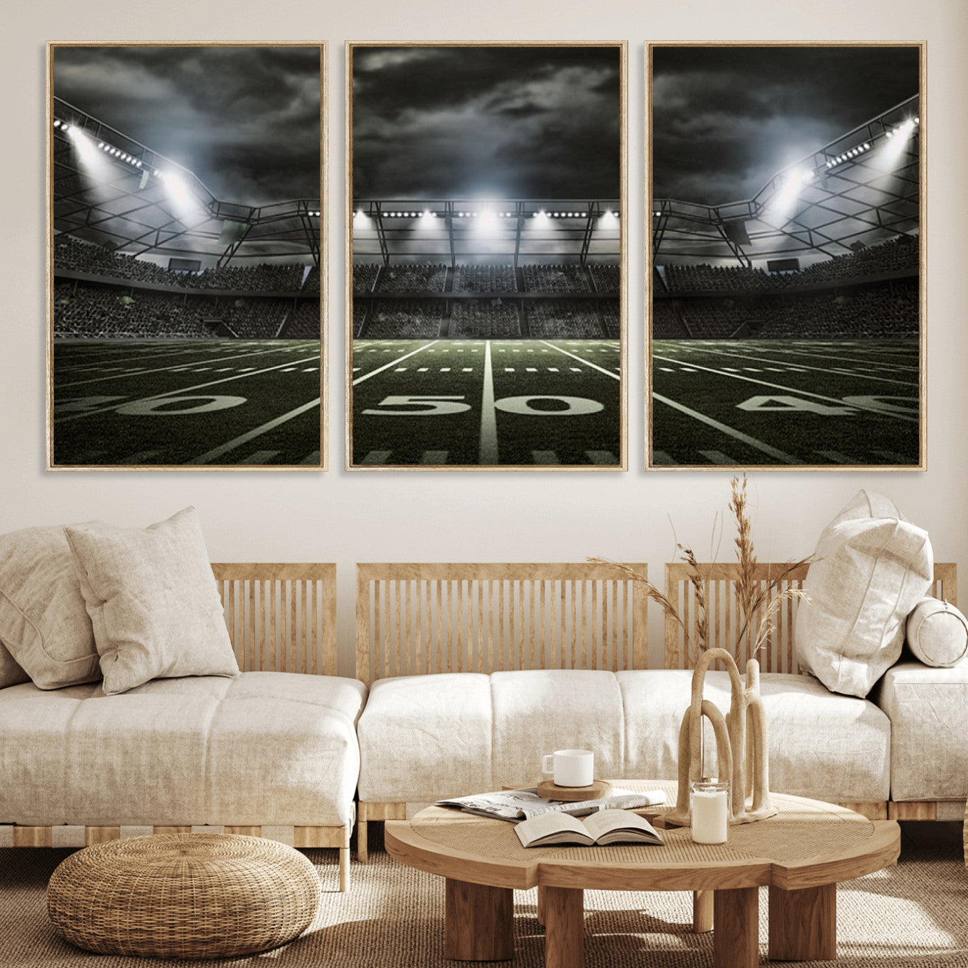 90107-MGV-CV-36X24-American Football Stadium Wall Art Canvas Print, Stadium Sport Wall Art Print