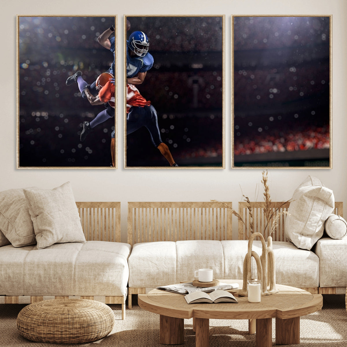 68009-MGV-CV-36X24 - American Football Wall Art Canvas Print, Stadium Sport Wall Art Print