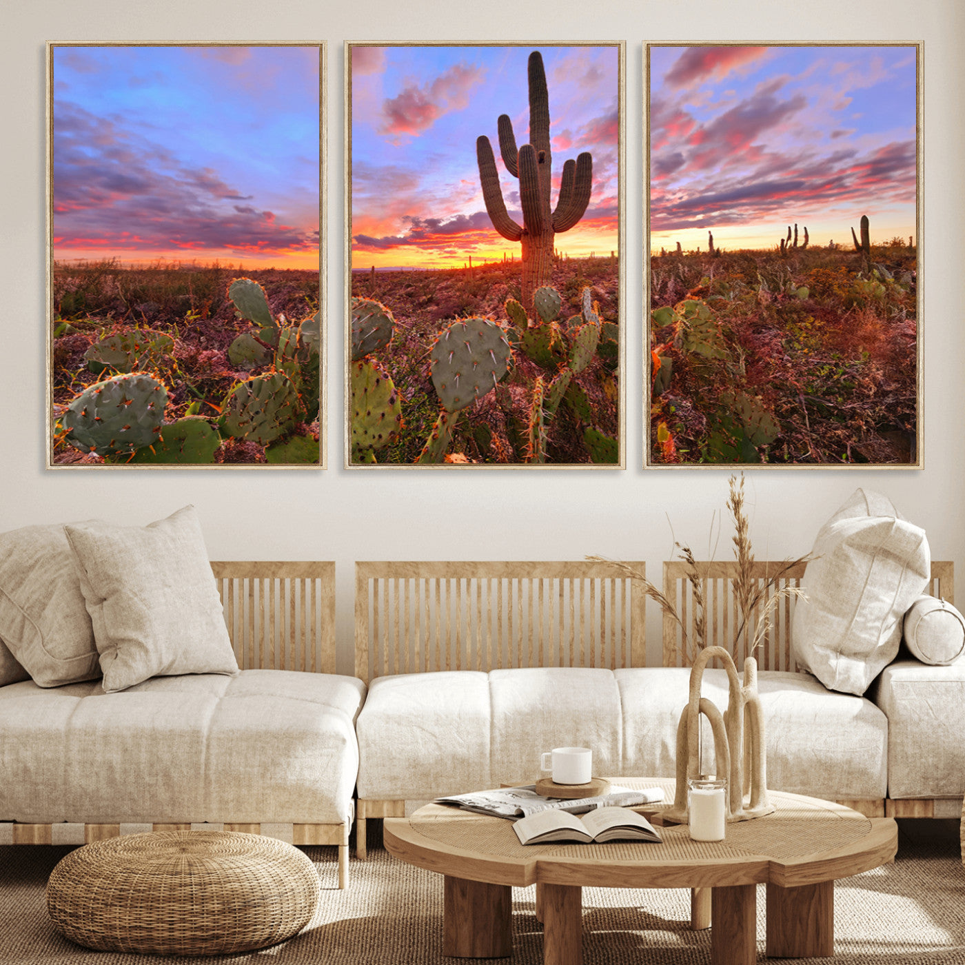 MGV-FC-60X30-3P - Arizona Desert Sunset Wall Art Canvas Print