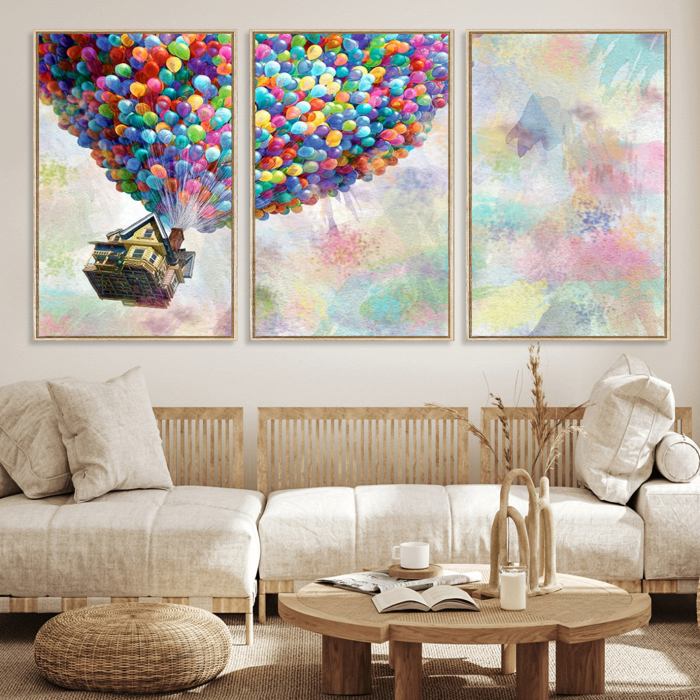 MGV-FC-60X30-3P - Up Pixar Poster, Look Up Pixar Wall Art, Up Pixar Canvas, Kids Play Game Room Decor Wall Art