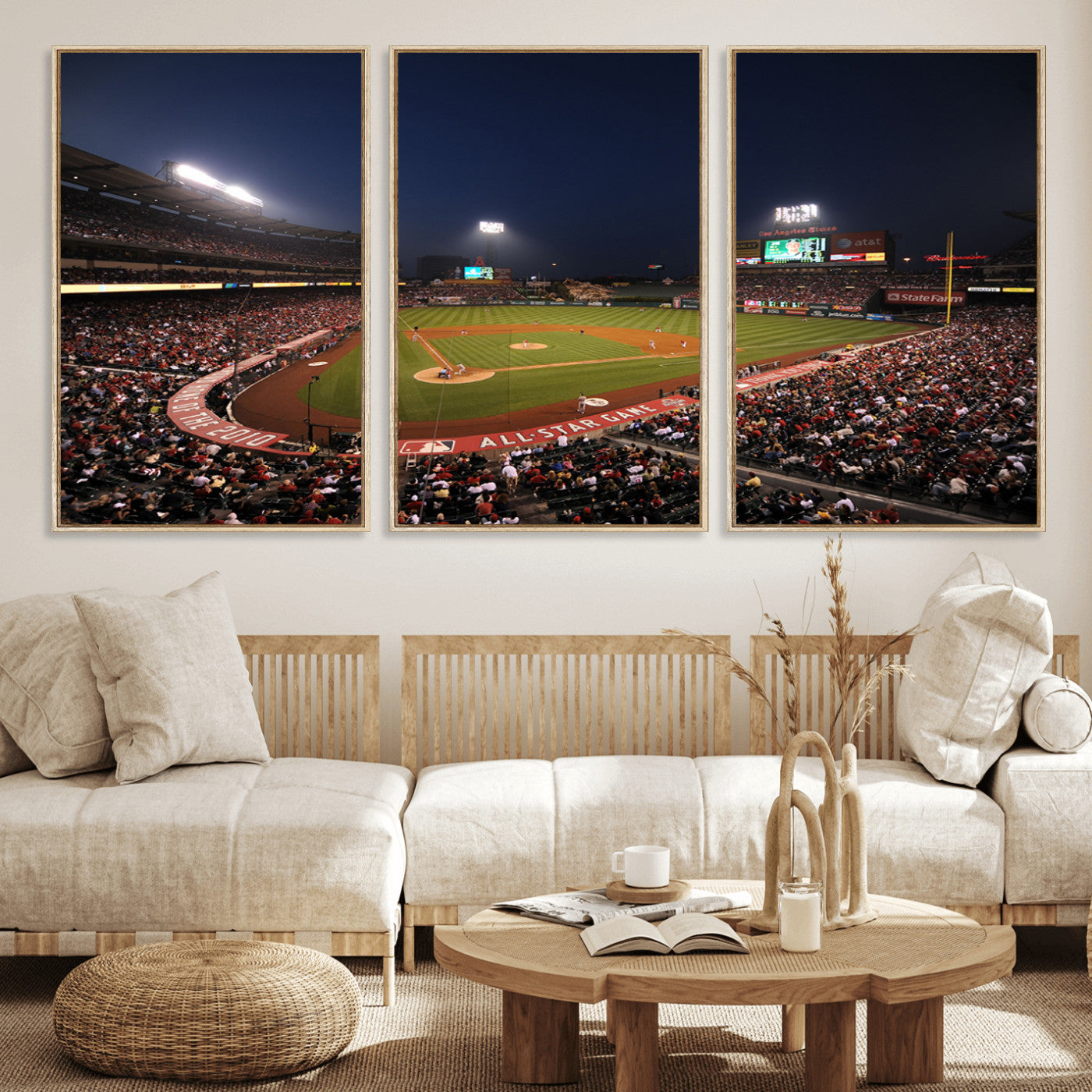 MGV-FC-60X30-3P - Los Angeles Angels Baseball Team Print - Anaheim Angel Stadium Wall Art Canvas Print