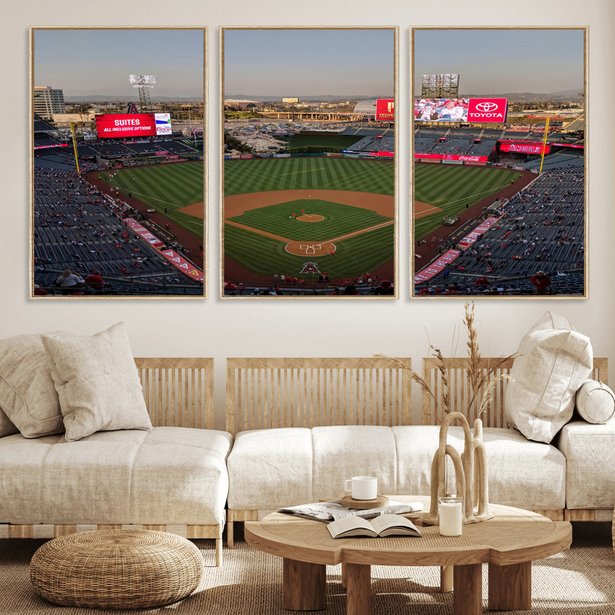 45864-MGV-CV-36X24 - Los Angeles Angels Baseball Canvas Print, Anaheim Angel Stadium Wall Art