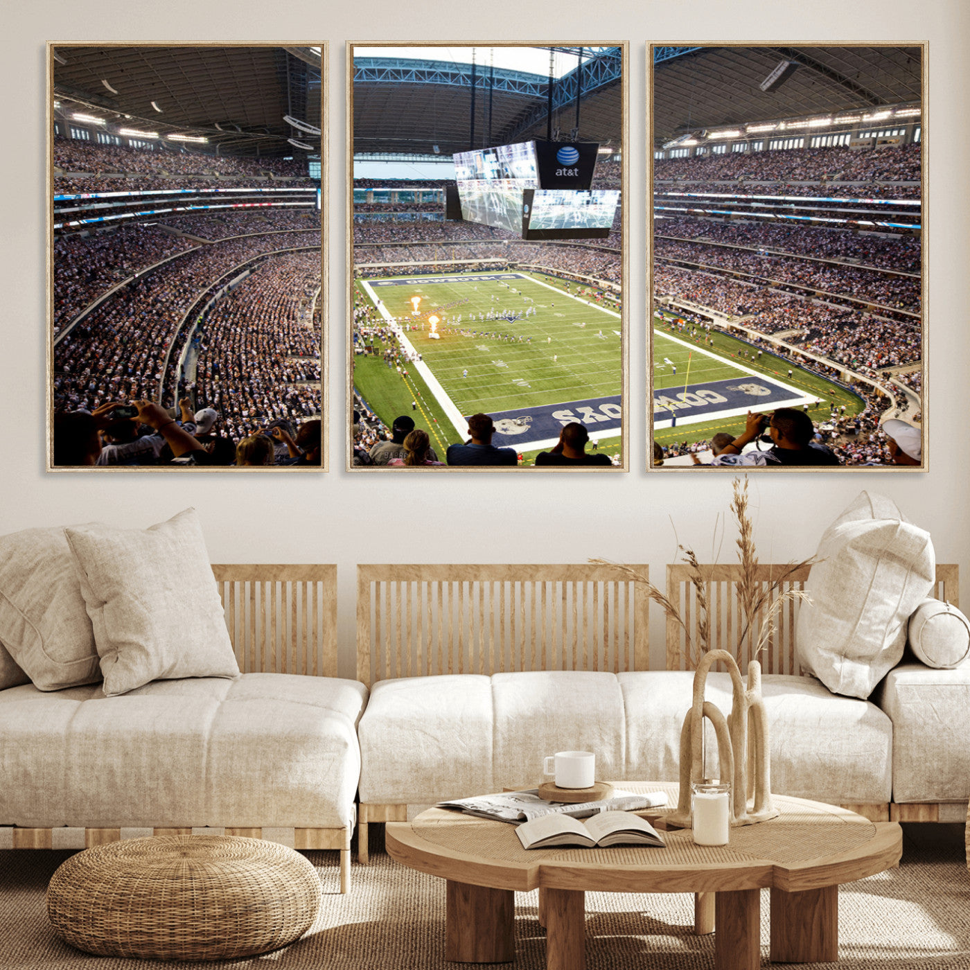 MGV-FC-60X30-3P - Dallas Cowboys Football Team Print - Arlington AT&T Stadium Wall Art Canvas Print