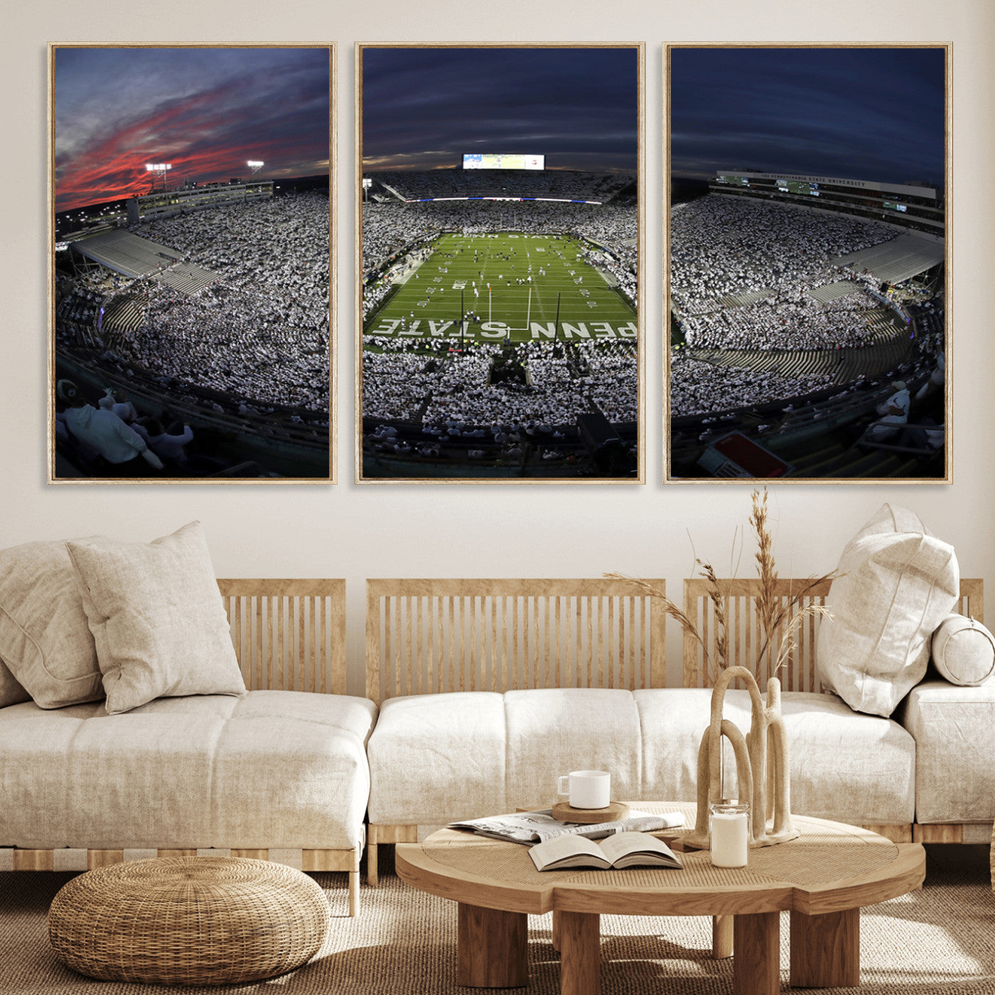 MGV-FC-60X30-3P - Penn State University Nittany Lions Football Team Print - University Park Beaver Stadium Wall Art
