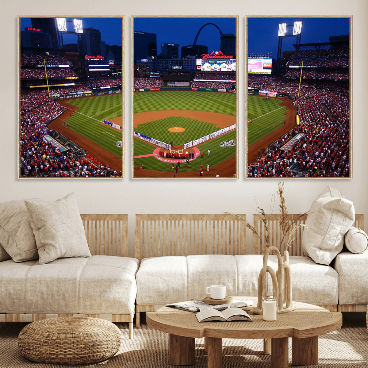 11925-MGV-CV-36X24 - St. Louis Cardinals Baseball Team Print, Busch Stadium Wall Art