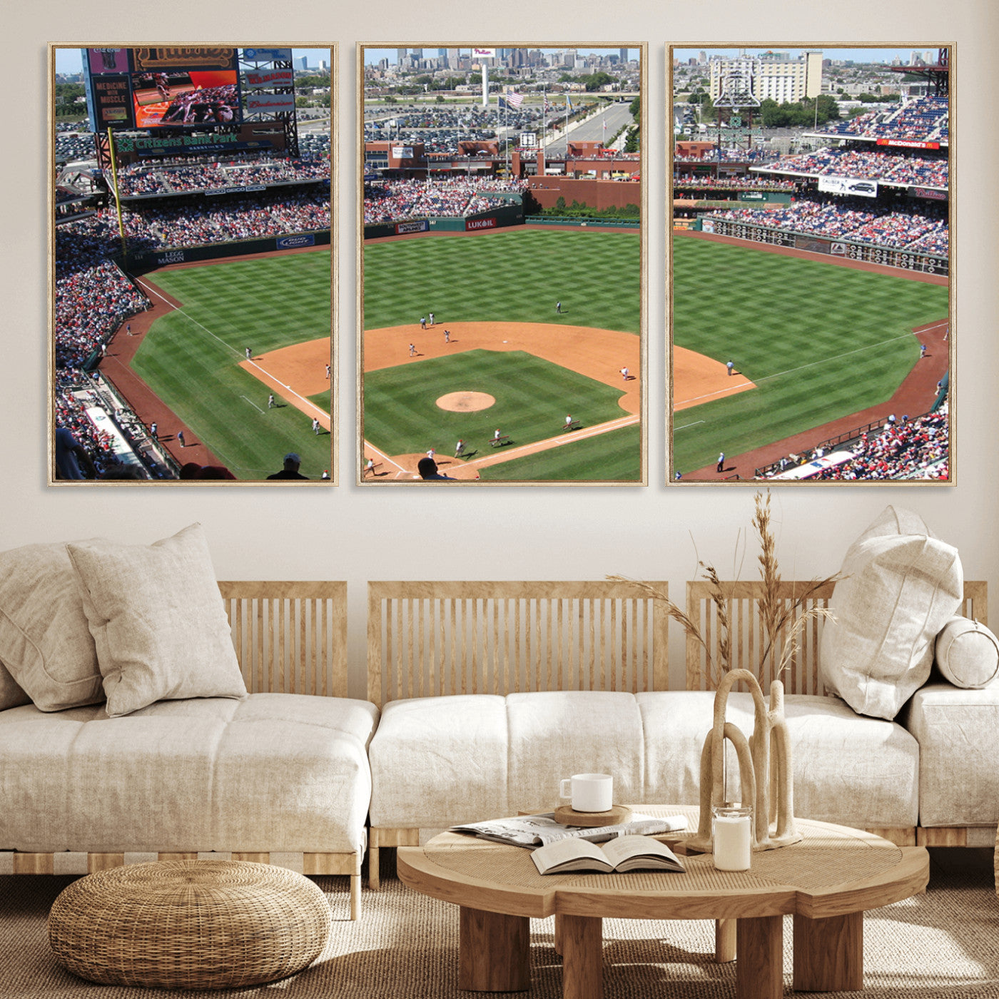 MGV-FC-60X30-3P - Philadelphia Phillies Baseball Team Print - Philadelphia Citizens Bank Park Stadium Wall Art Canvas