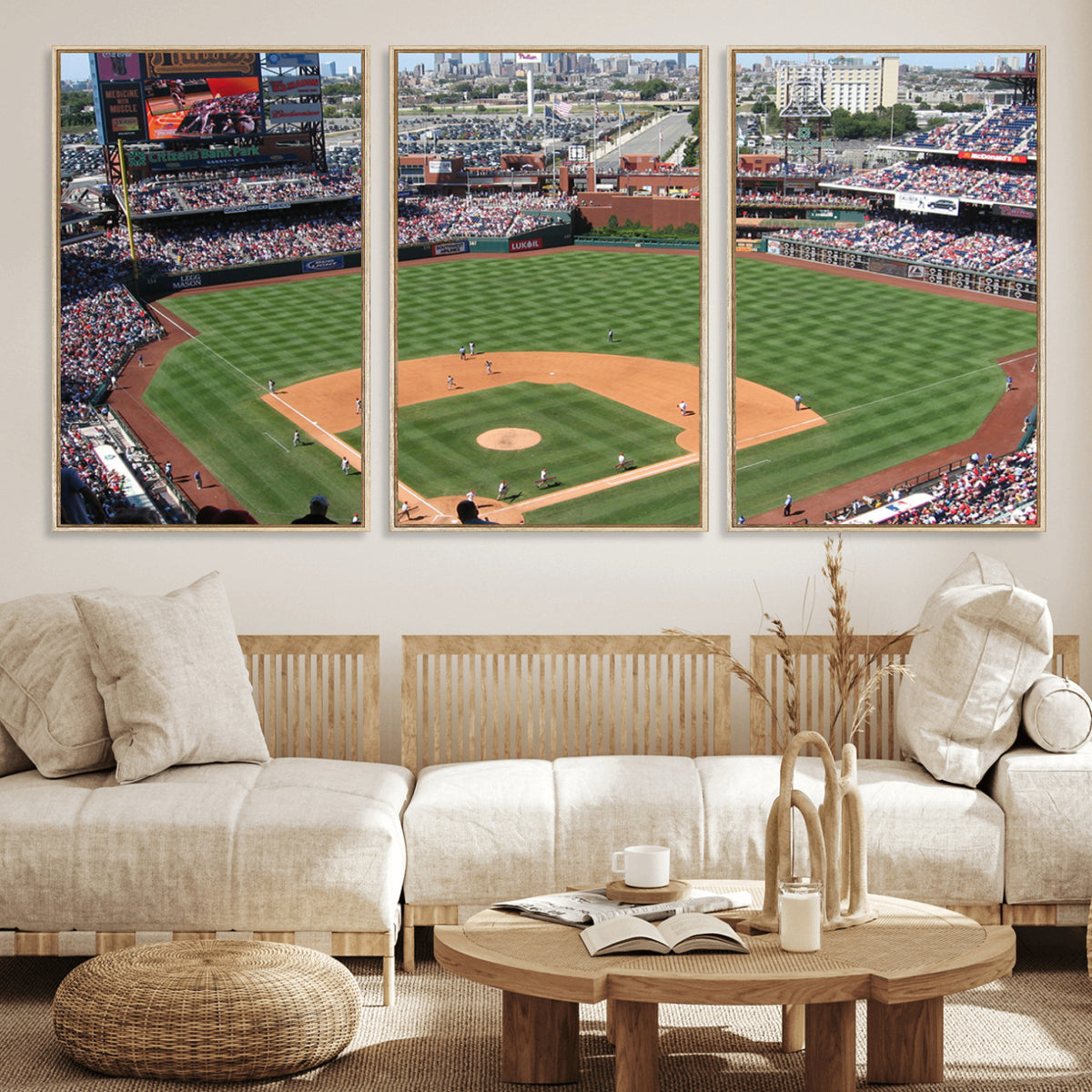 85755-MGV-CV-36X24 - Philadelphia Phillies Baseball Team Print - Philadelphia Citizens Bank Park Stadium Wall Art Canvas